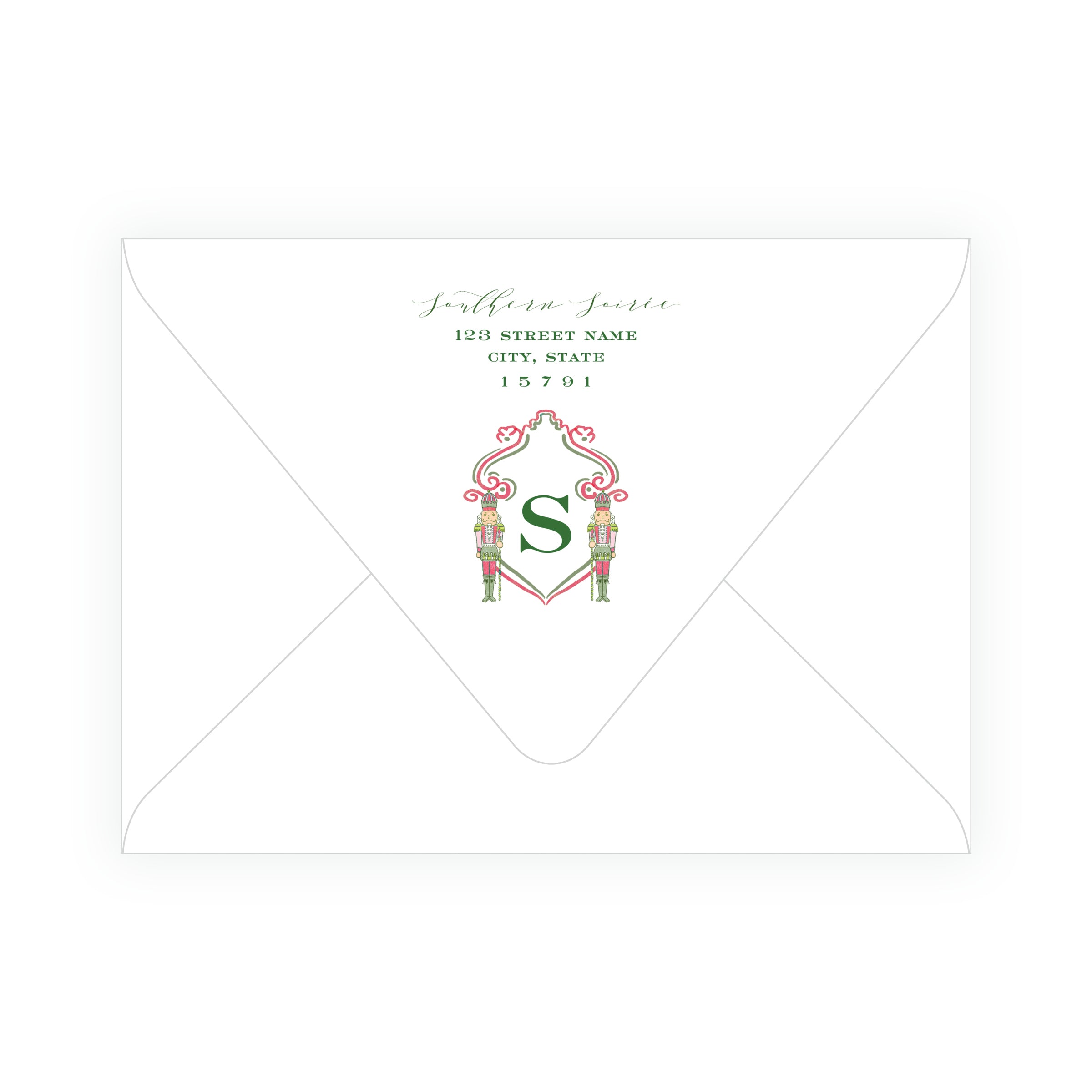 Southern Nutcracker Crest Red with Monogram Landscape