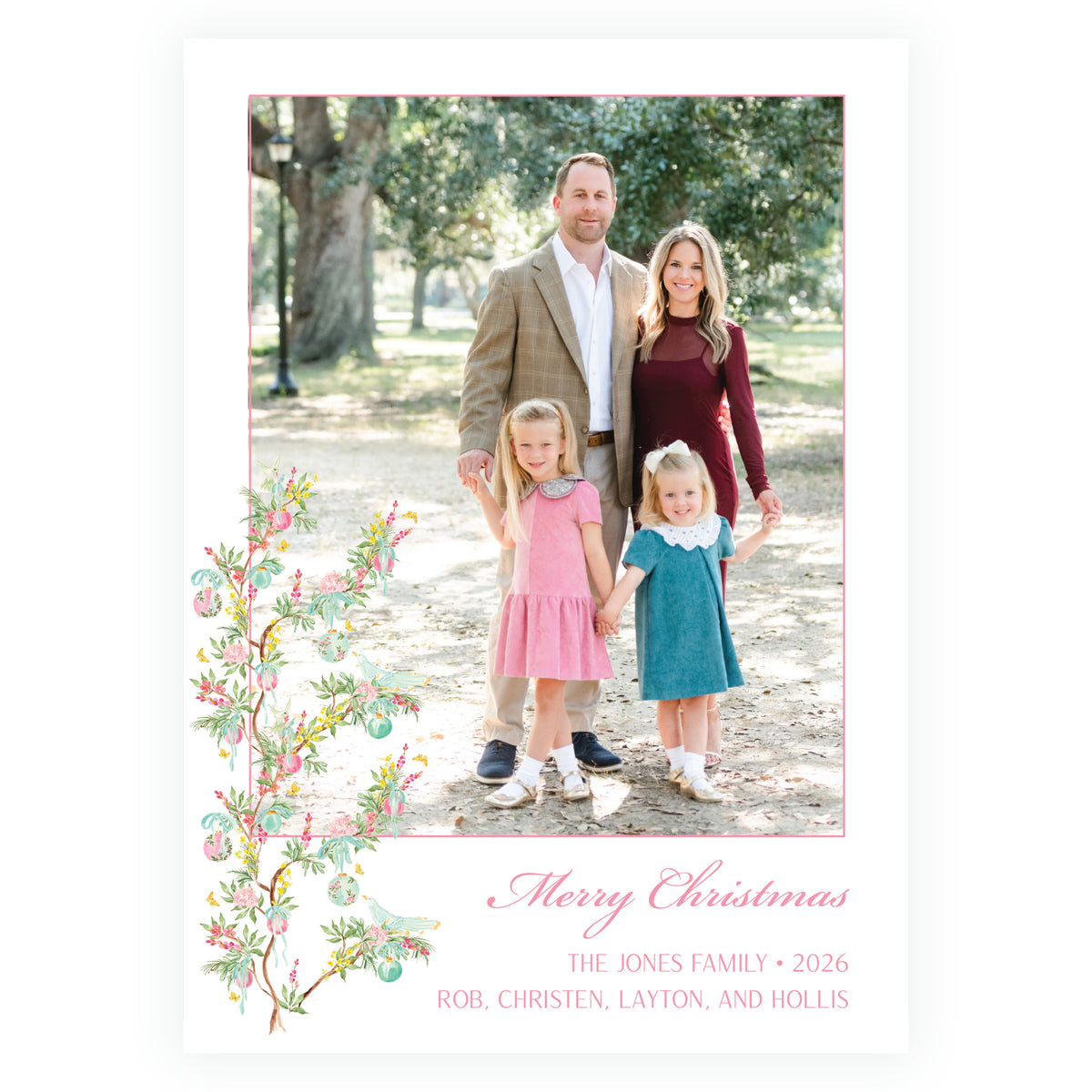 Parisian Noël Botanical Christmas Photo Card