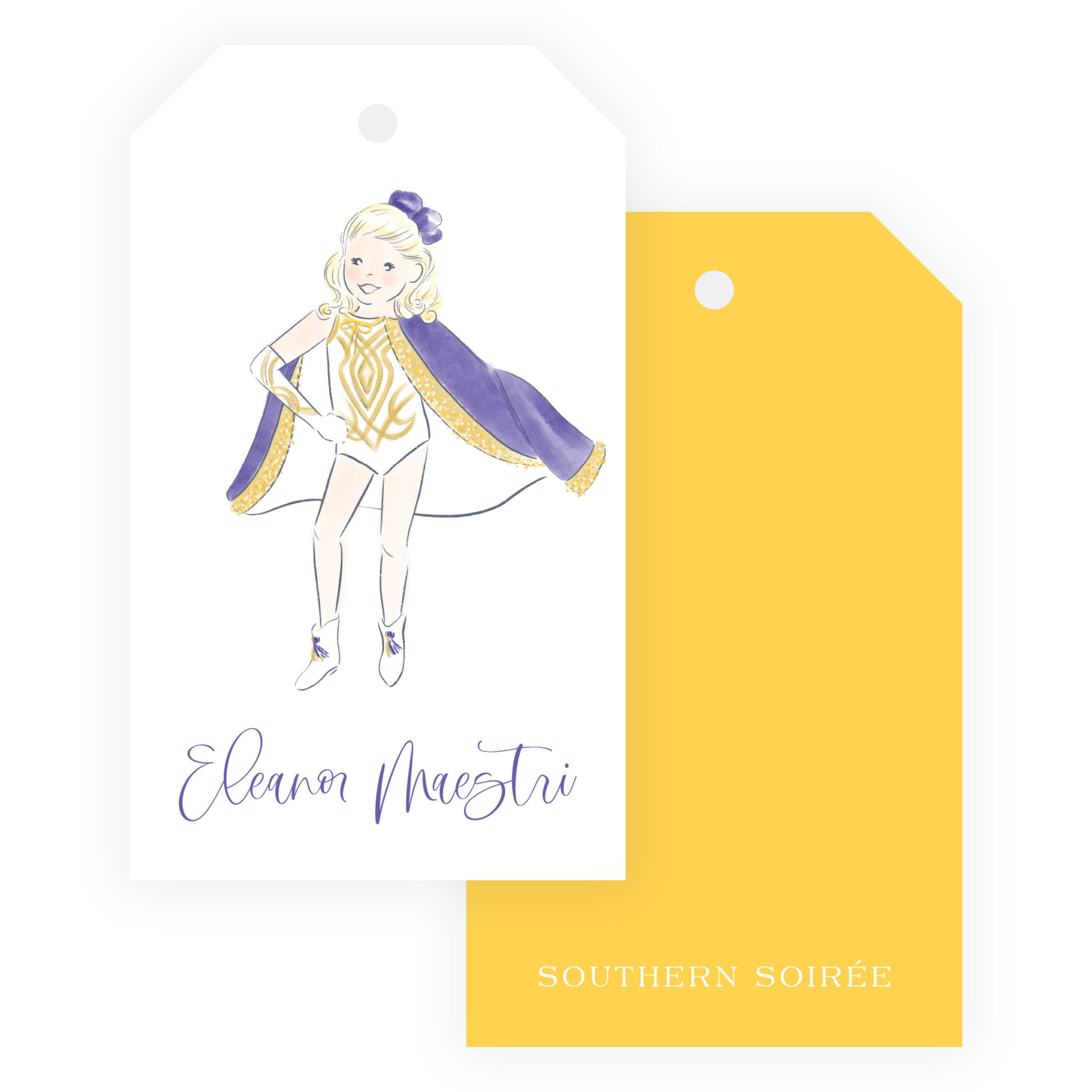 Purple and Gold Dance Team Gift Tags – Team Spirit