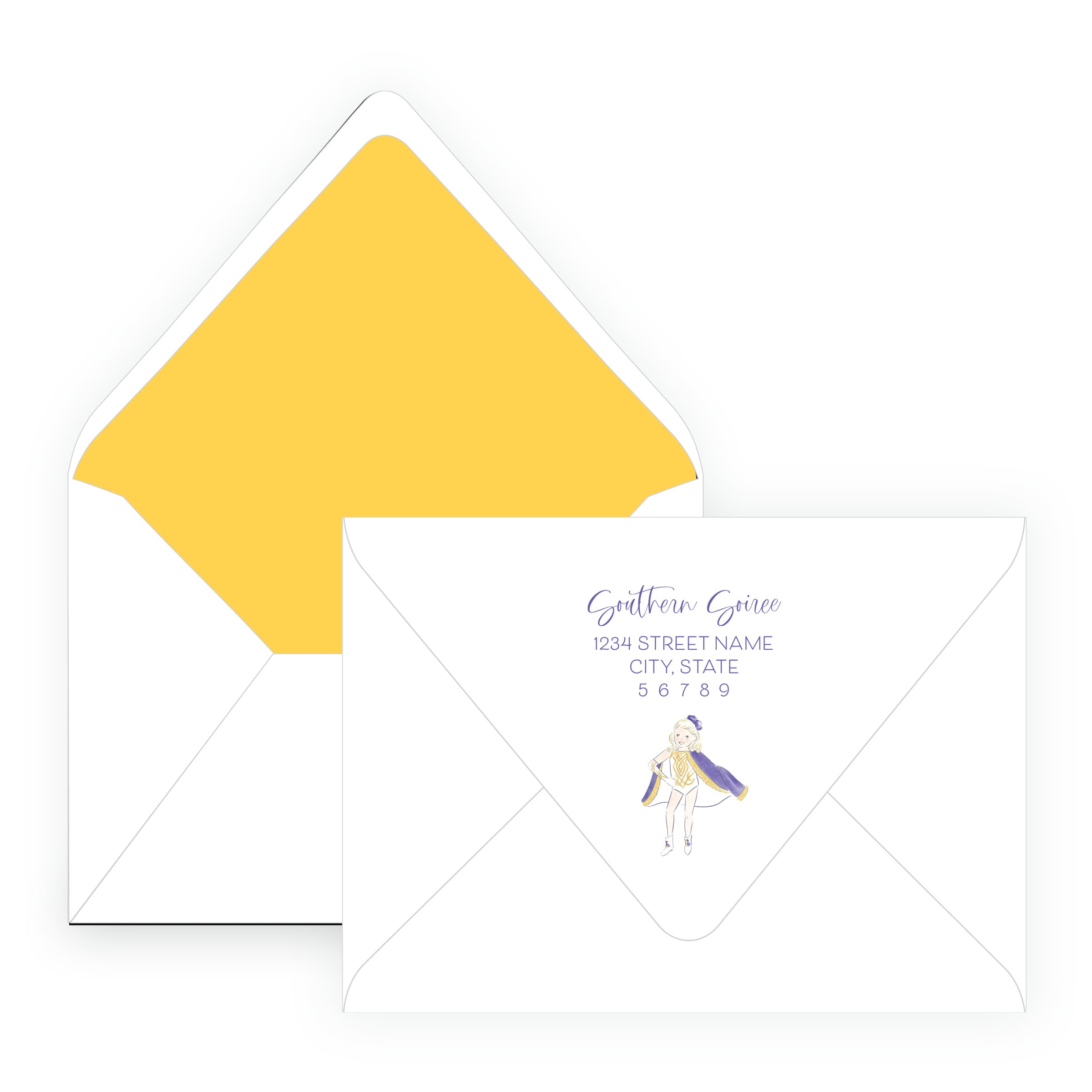 Purple & Gold Team Spirit Dance Team Note Cards
