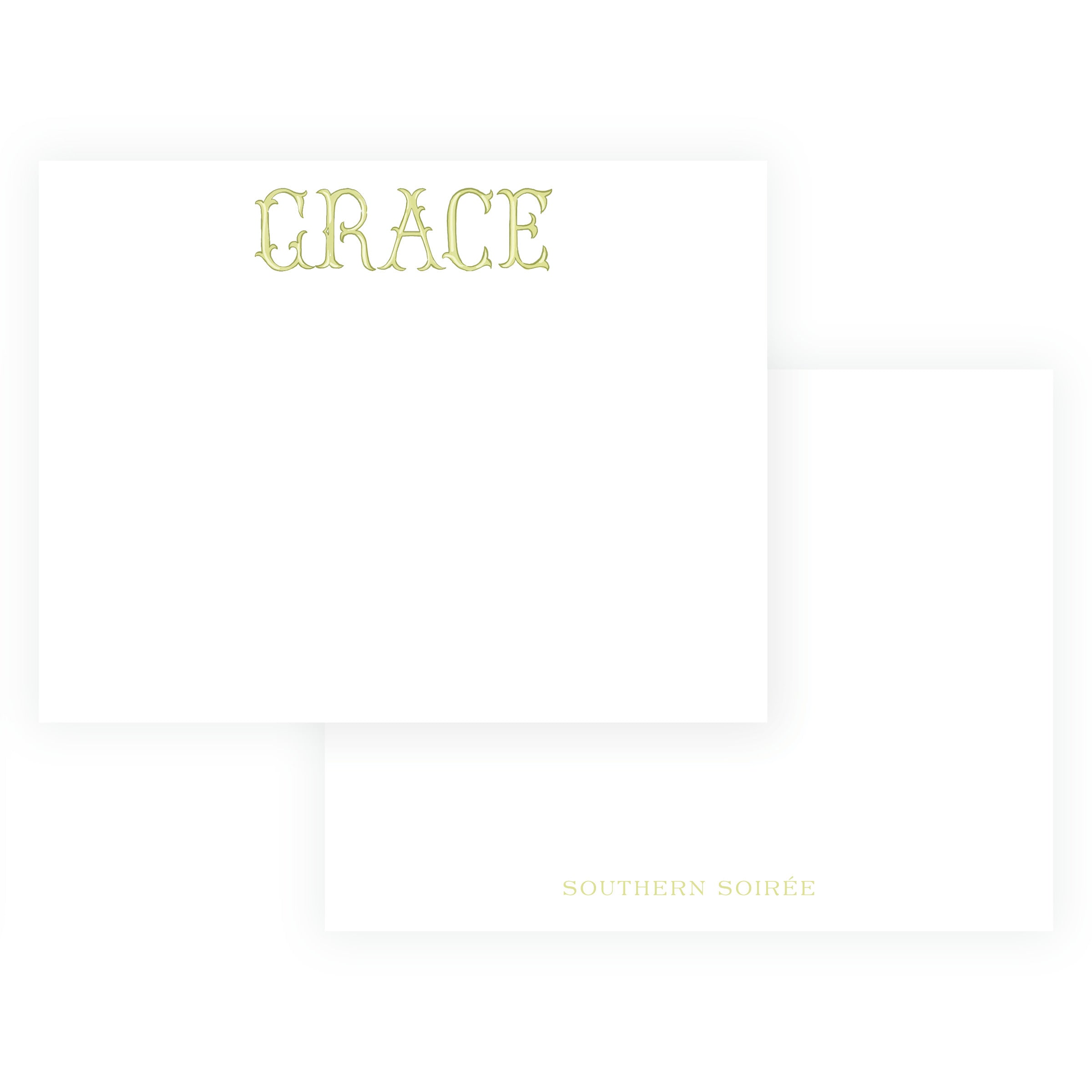 The Bloomed Letter Green Notecard
