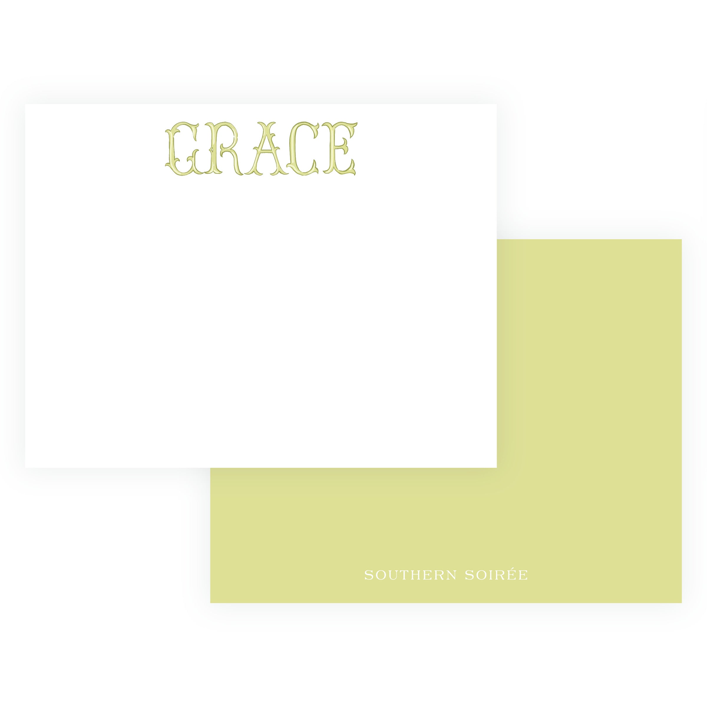 The Bloomed Letter Green Notecard