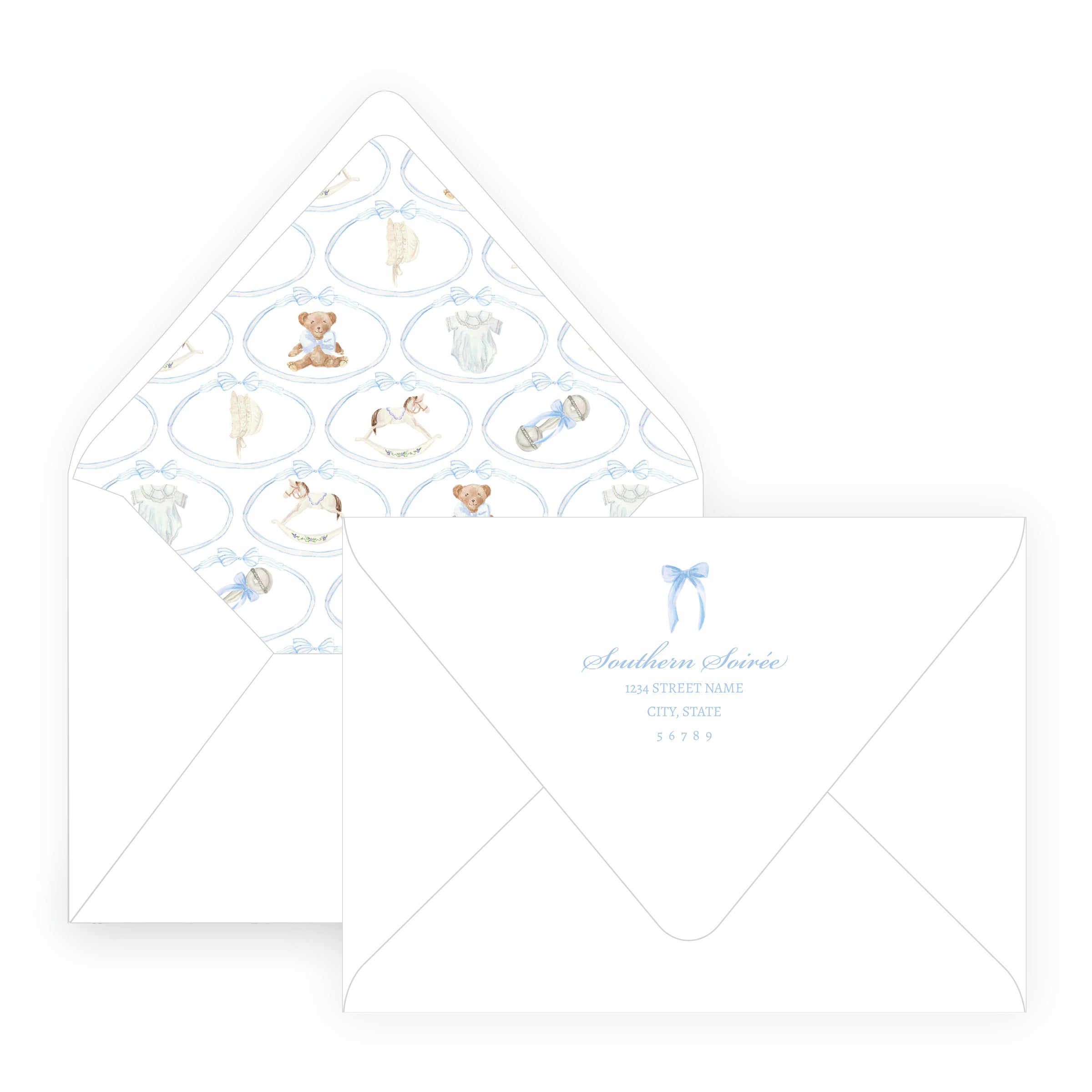 Heirloom Moments Blue Invitation