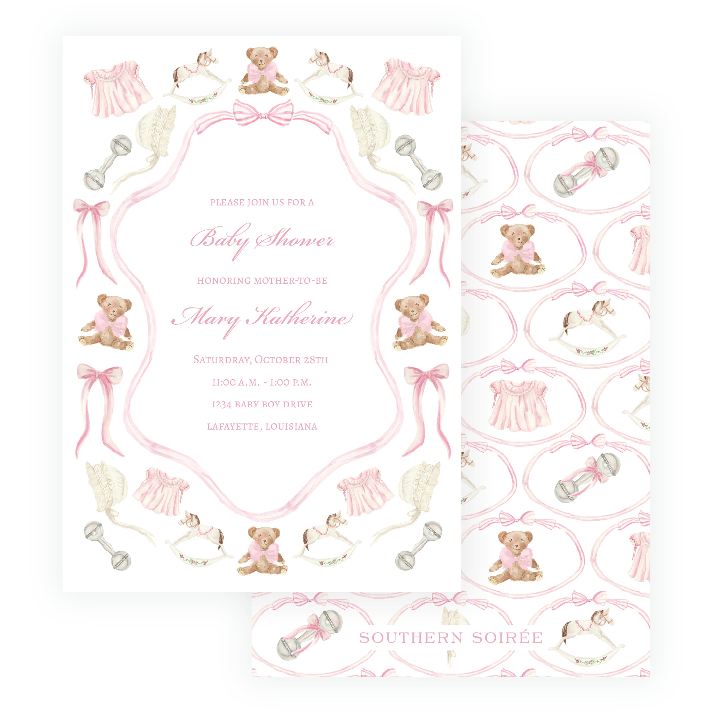 Heirloom Moments Pink Invitation