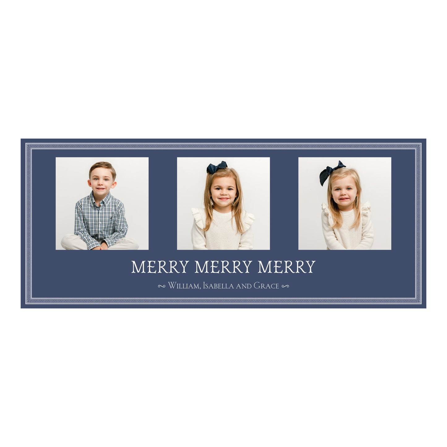 Merry Merry Merry Landscape 3 Photos Holiday Slim (Customizable Colors)