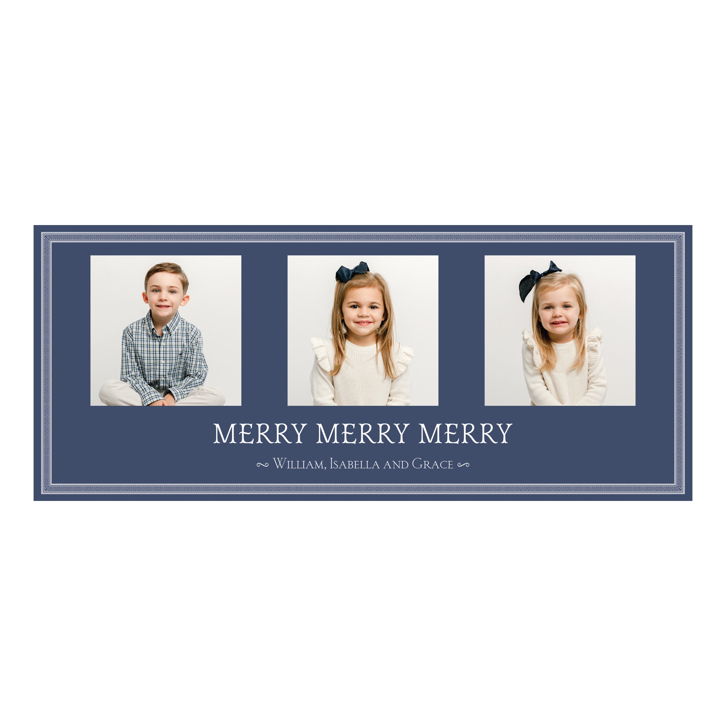 Merry Merry Merry Landscape 3 Photos Holiday Slim (Customizable Colors)