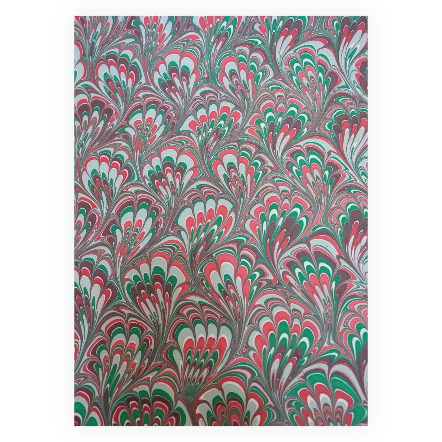 Hand Marbled Holiday Festive Gift Wrapping Paper