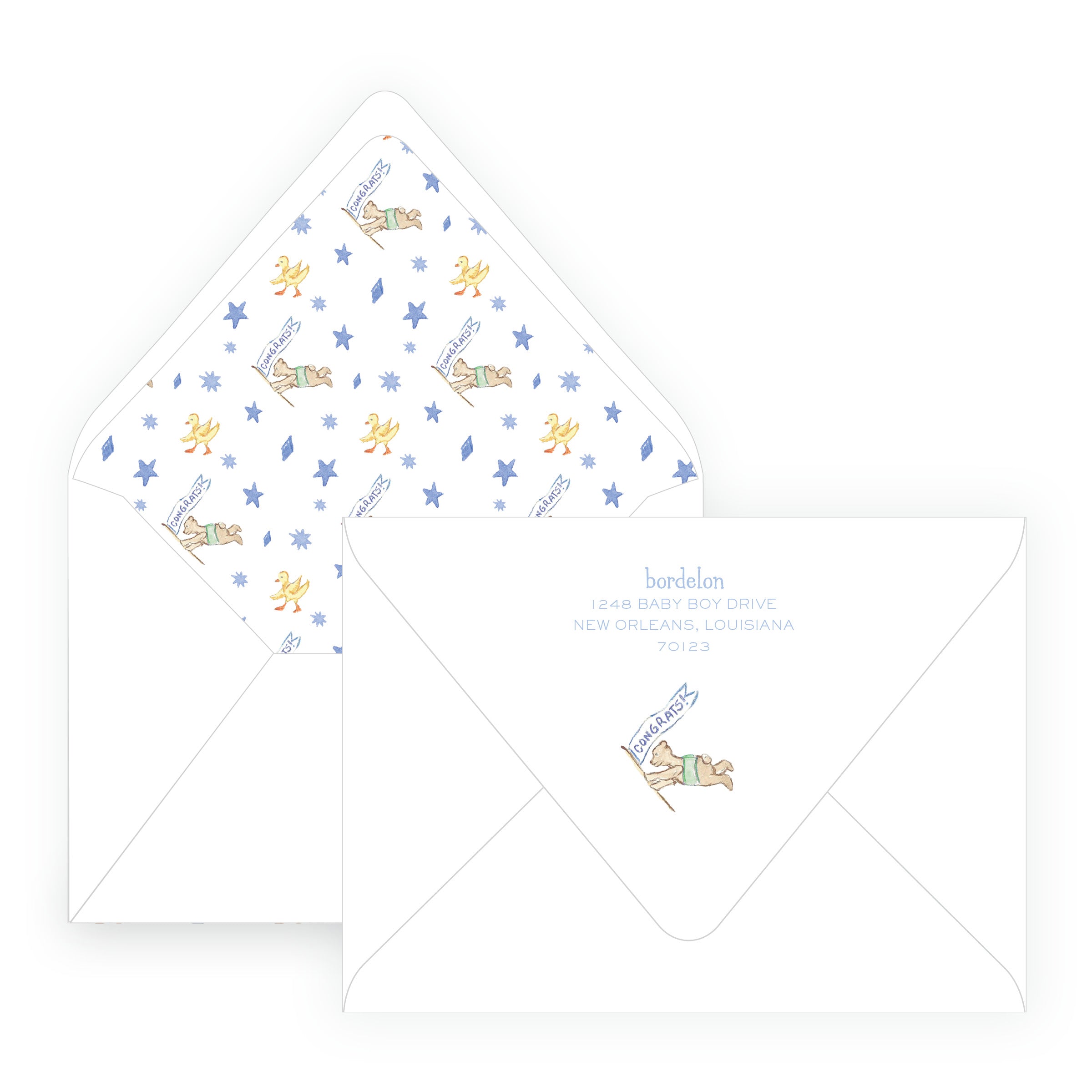 Baby Bleu Heirloom Little Explorer Airplane Baby Shower Invitation