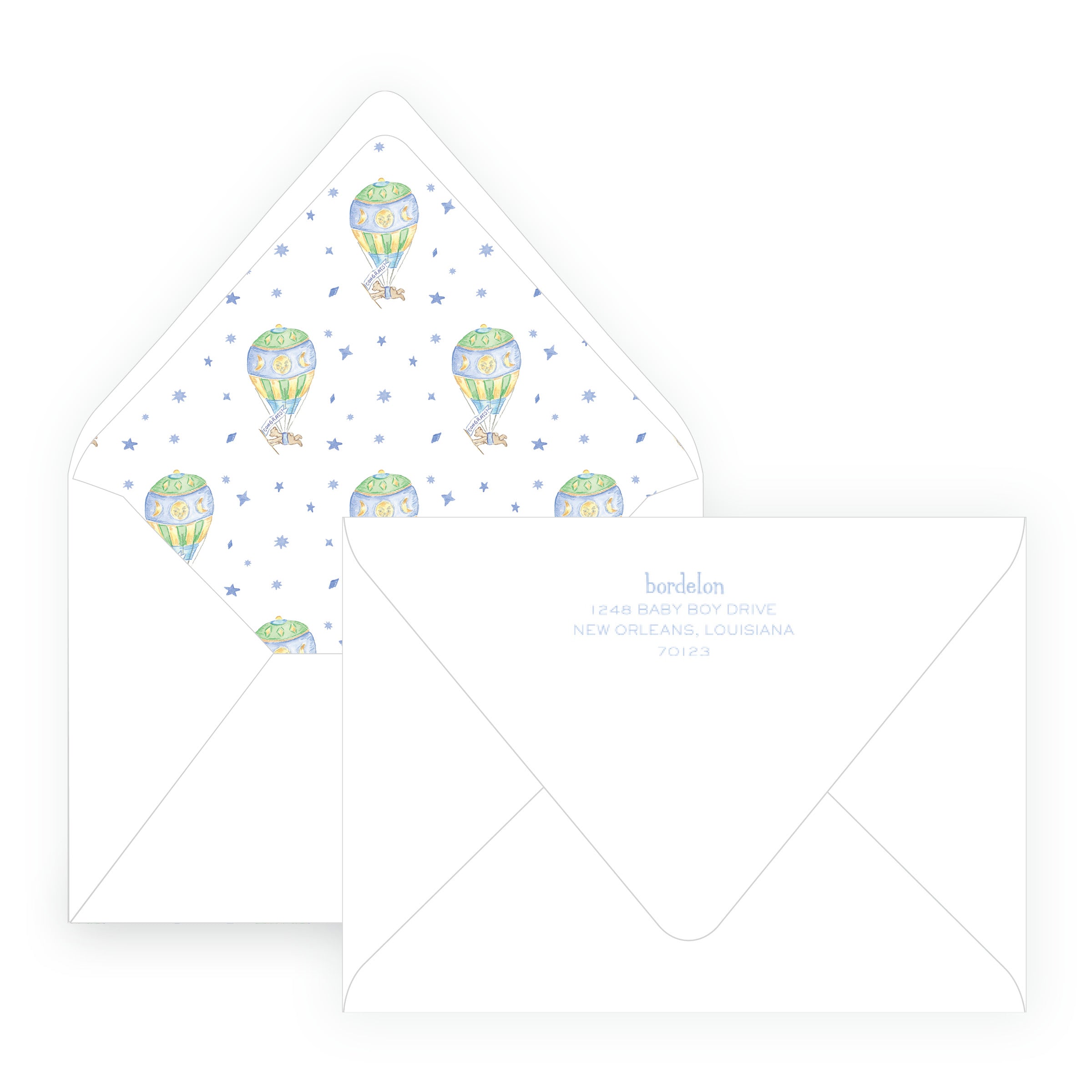 Baby Bleu Heirloom Storybook Crest Baby Shower Invitation
