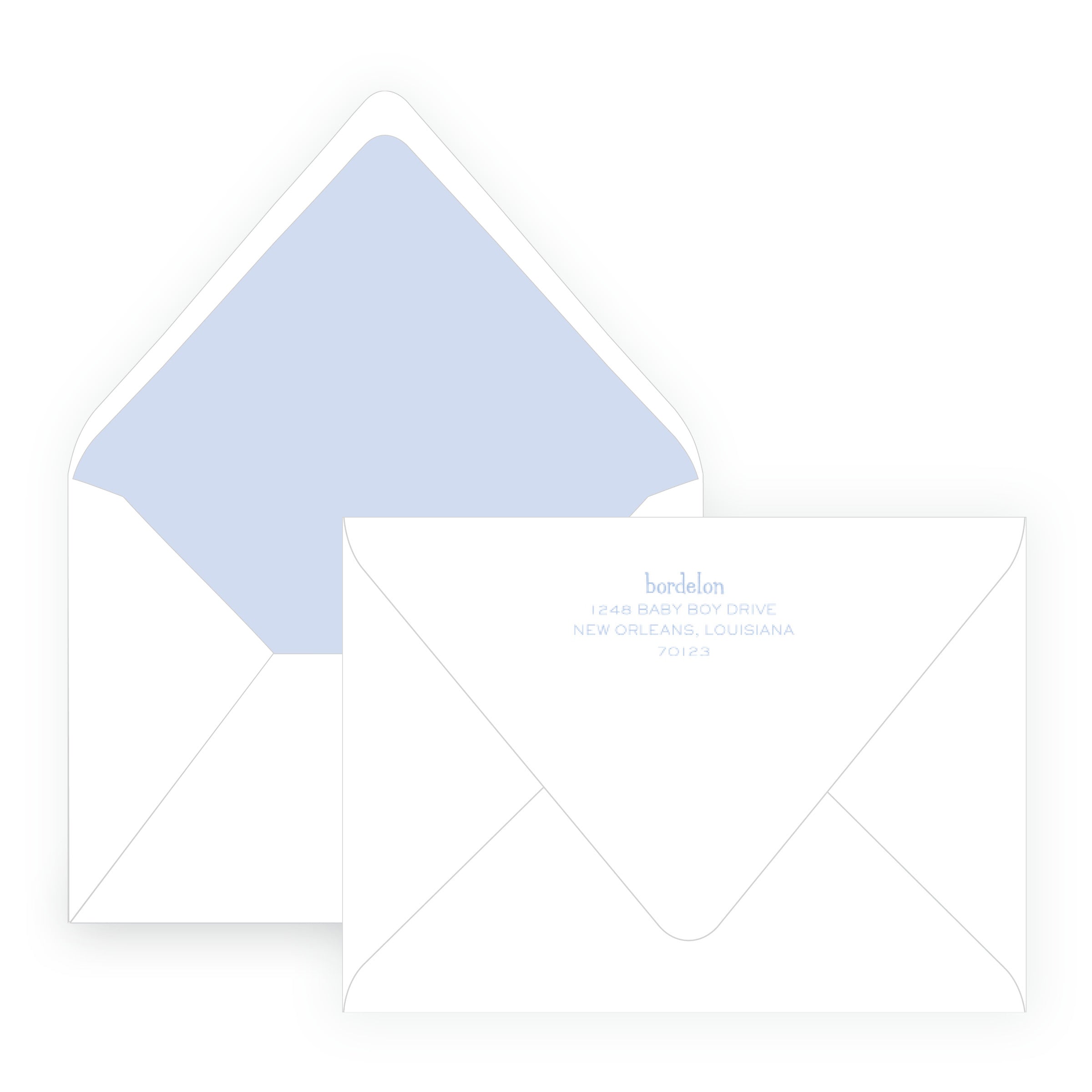 Baby Bleu Heirloom Storybook Crest Baby Shower Invitation