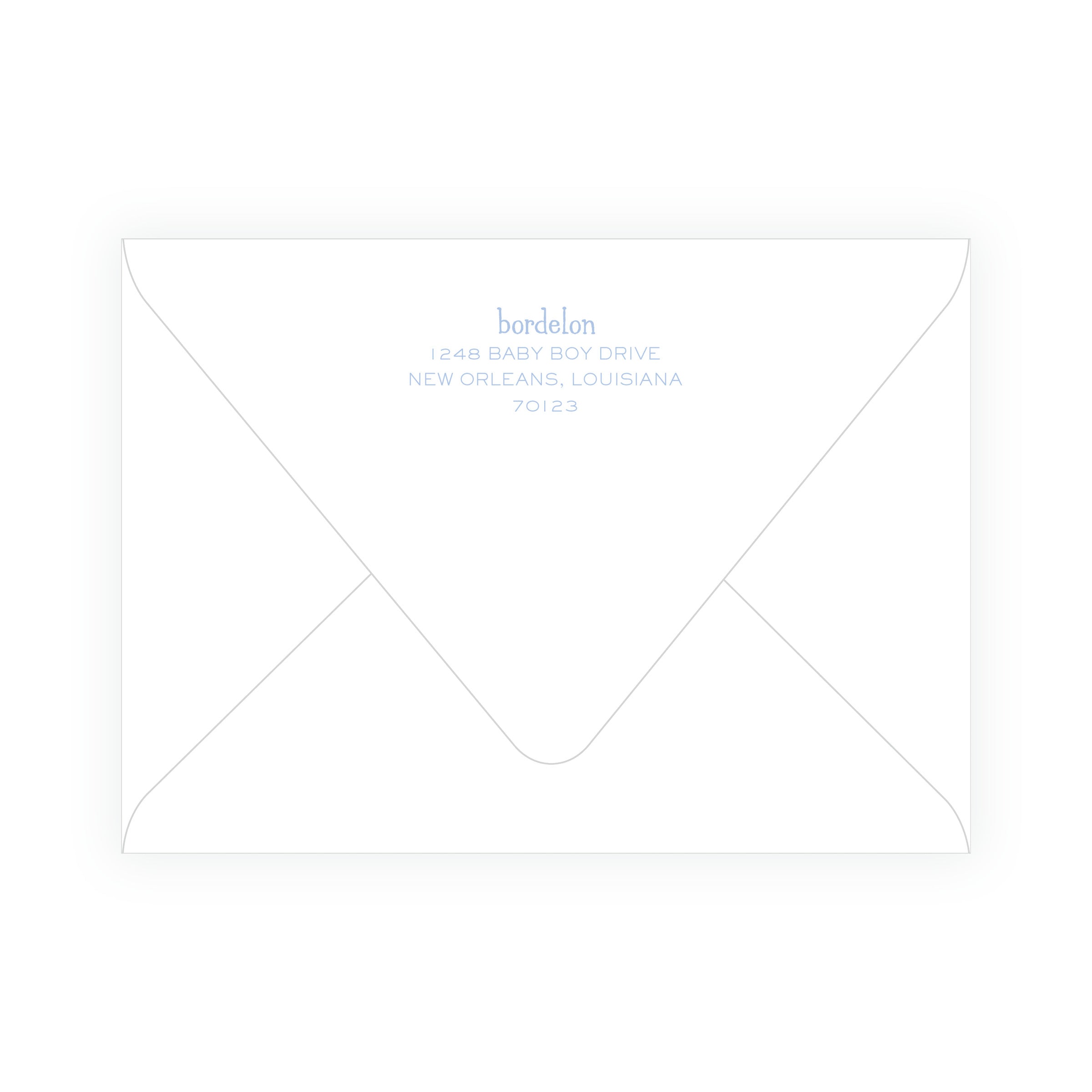 Baby Bleu Heirloom Storybook Crest Baby Shower Invitation