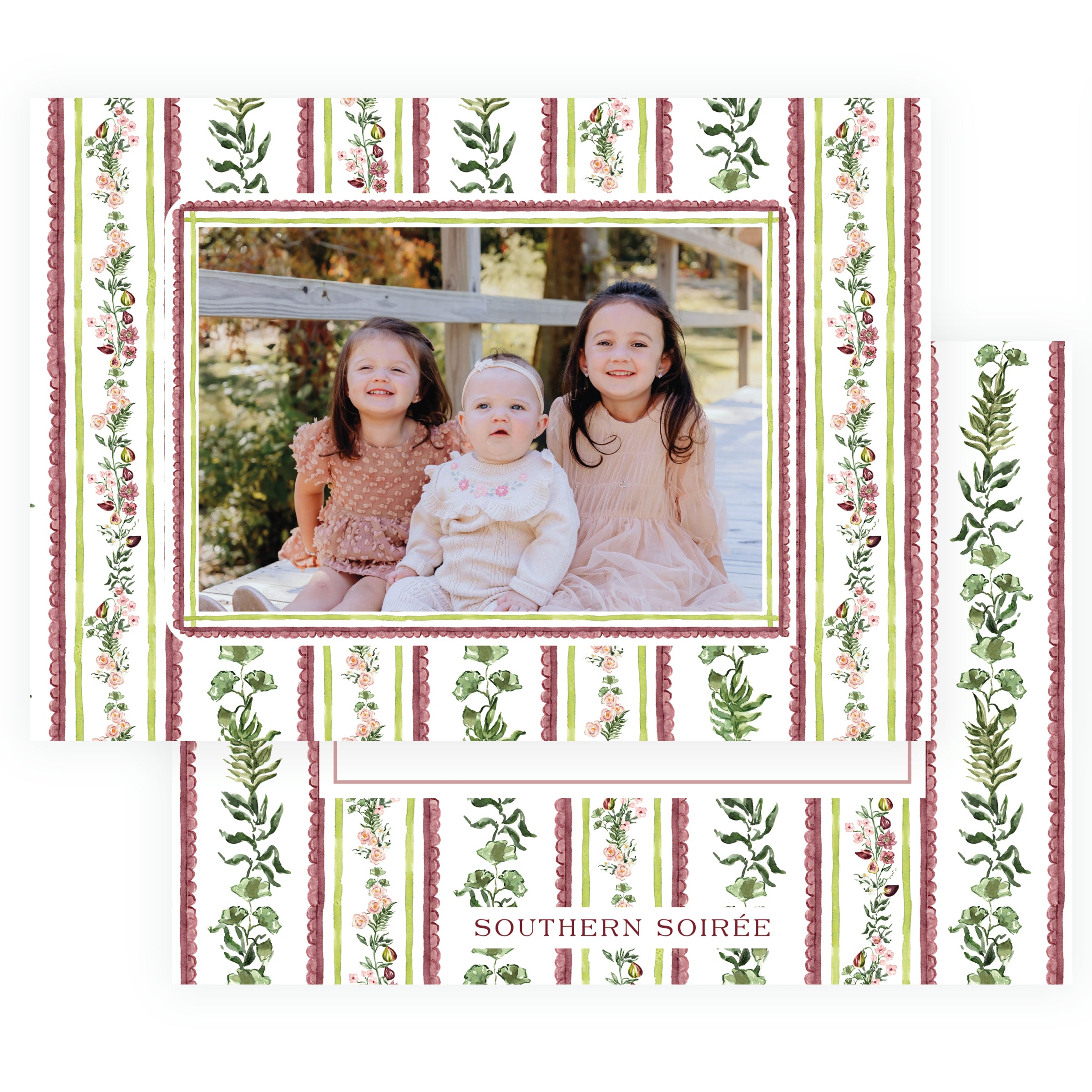 Figs and Floral with Frame Botanical Stripe Landscape
