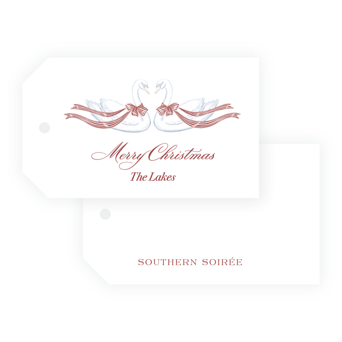 Yuletide Swans Landscape Christmas Gift Tags