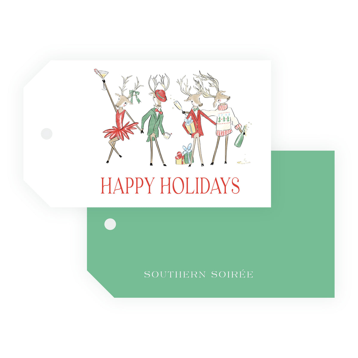 Reindeer Revelry Personalized Christmas Gift Tags – 2.375 x 4 Landscape