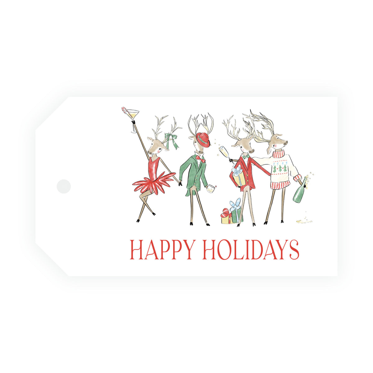 Reindeer Revelry Personalized Christmas Gift Tags – 2.375 x 4 Landscape