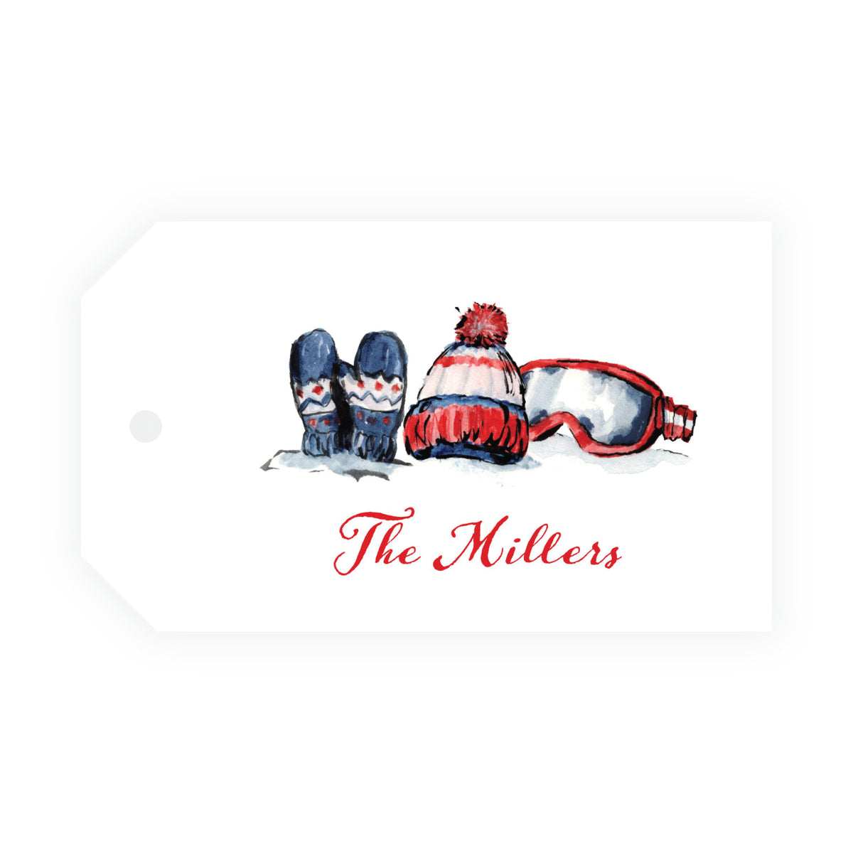 Alpine Holiday – Ski Gear Landscape Personalized Christmas Gift Tags