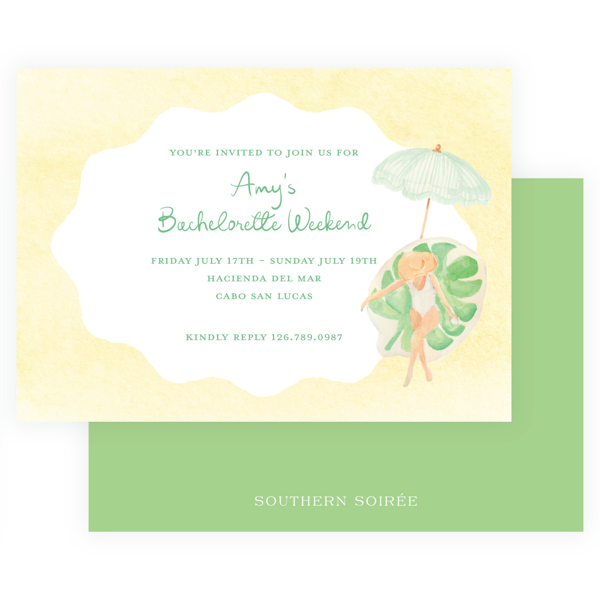 Floats & Fête Yellow Bachelorette Invitation