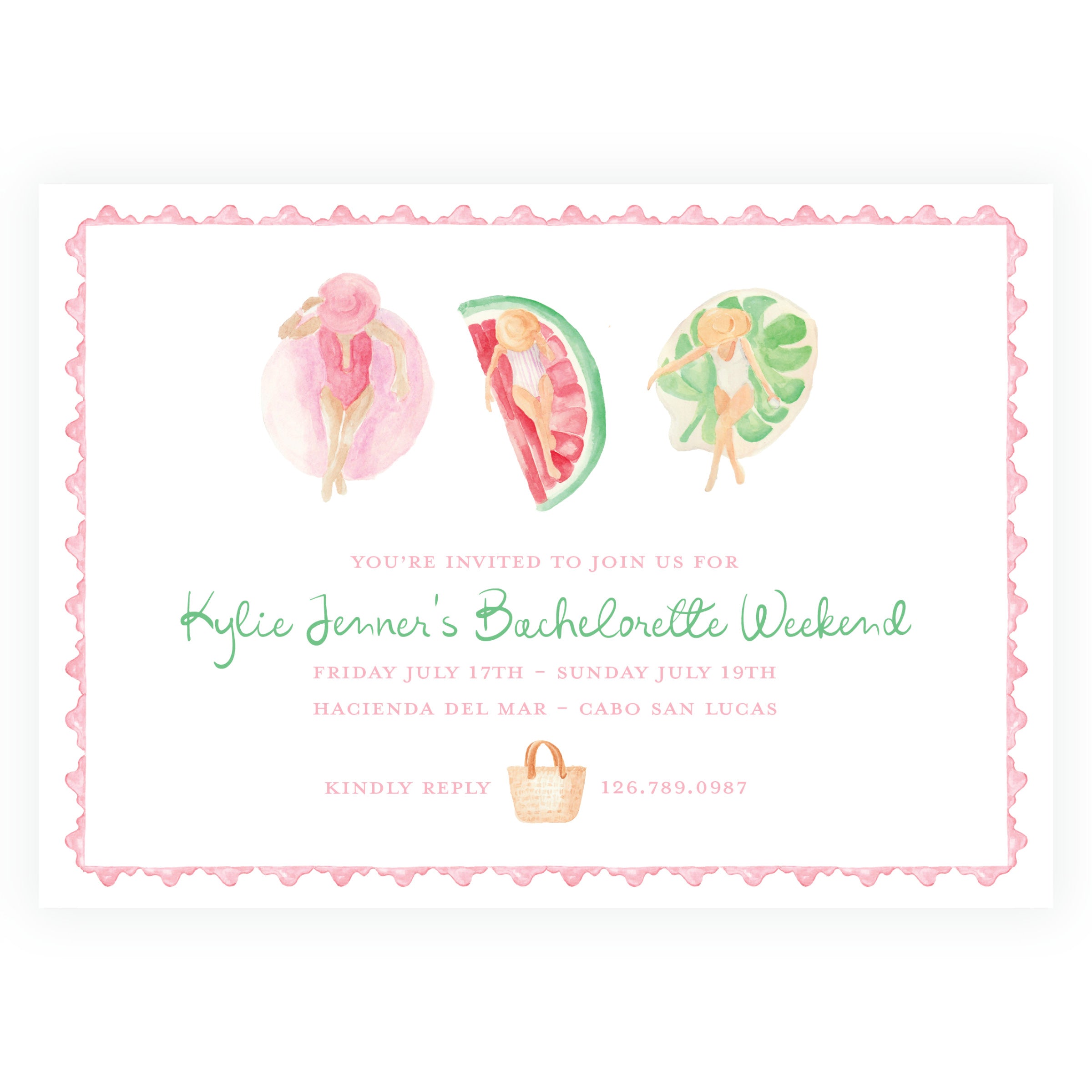 Floats & Fête Pool Girls Bachelorette Invitation