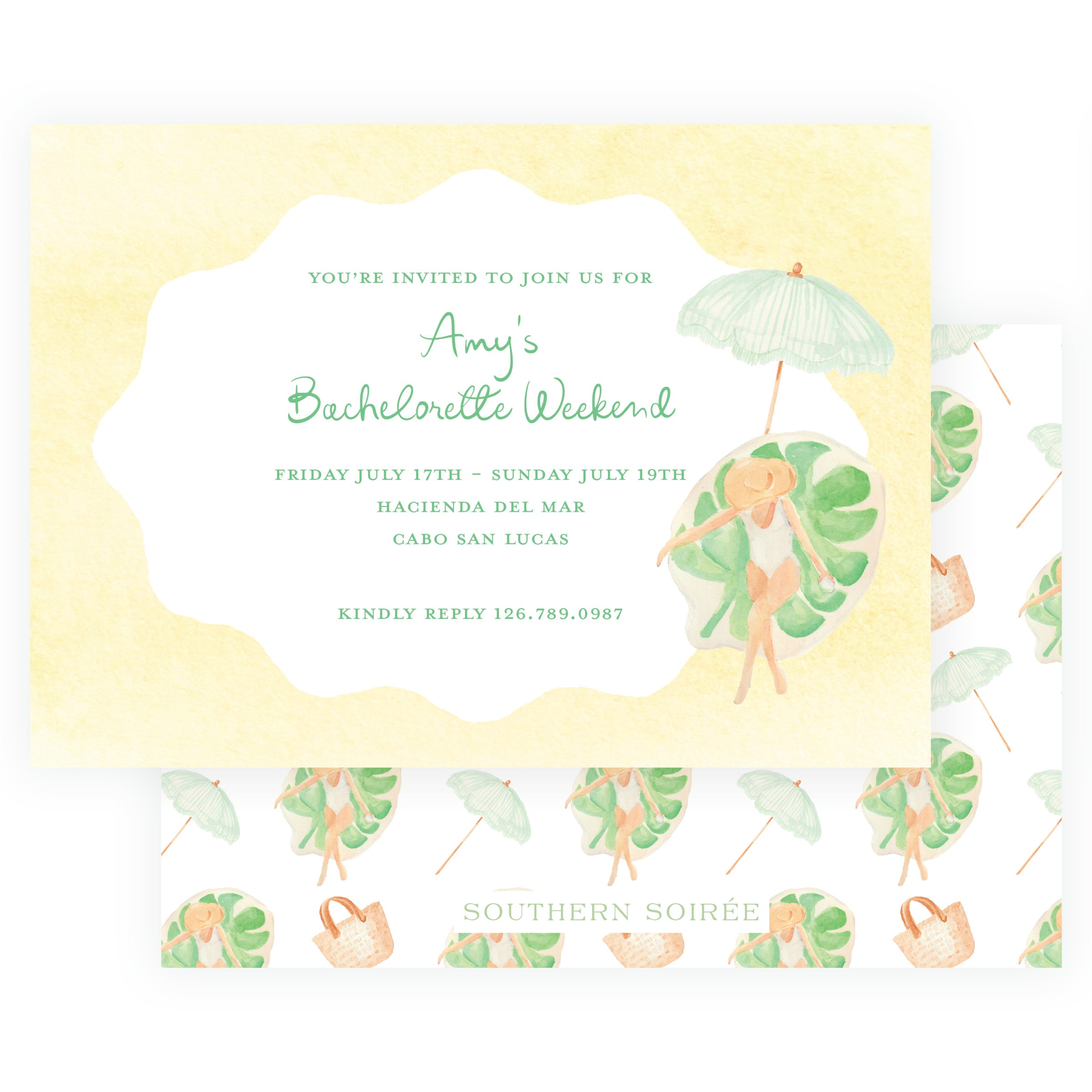 Floats & Fête Yellow Bachelorette Invitation