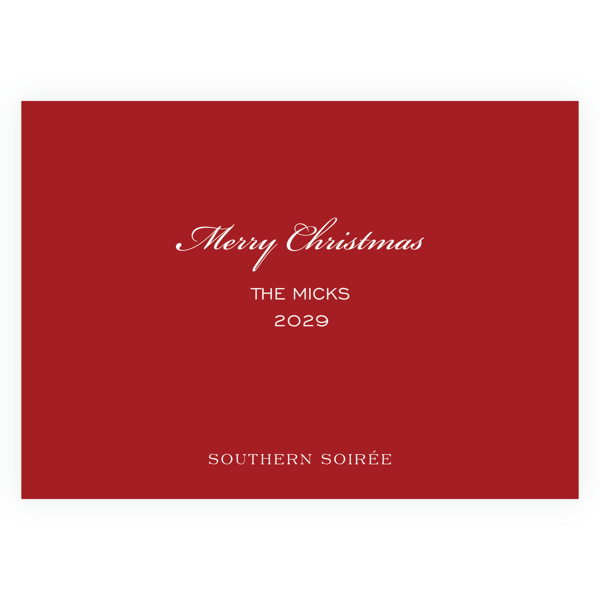 Decked in Garland – Holiday Chintz Landscape Personalized Christmas Photo Card
