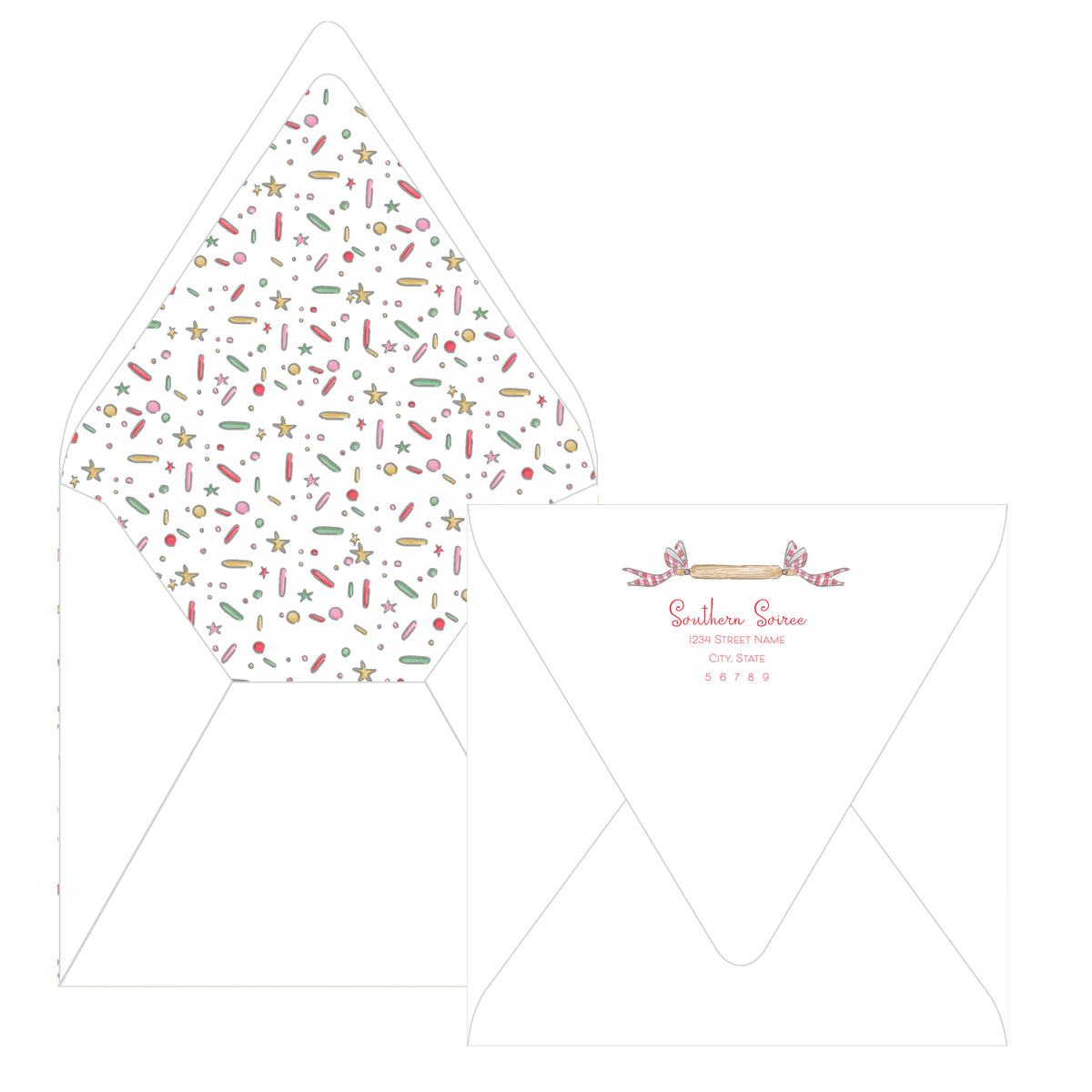 Dashing Through the Dough Square Christmas Cookie Decorating Party Invitation