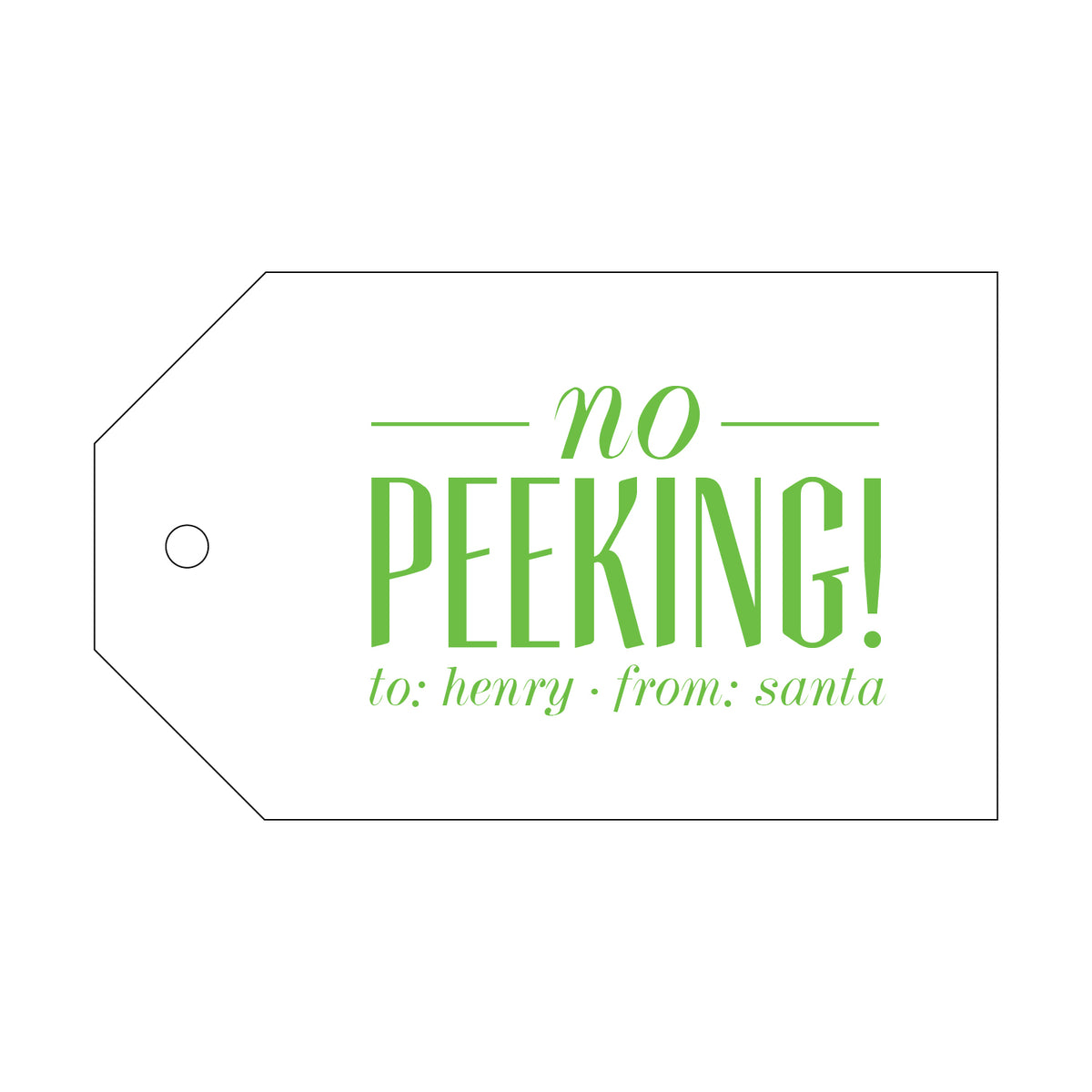 No Peeking Gift Tag
