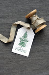 Christmas Tree Ribbon Wrapped Gift Tag T59