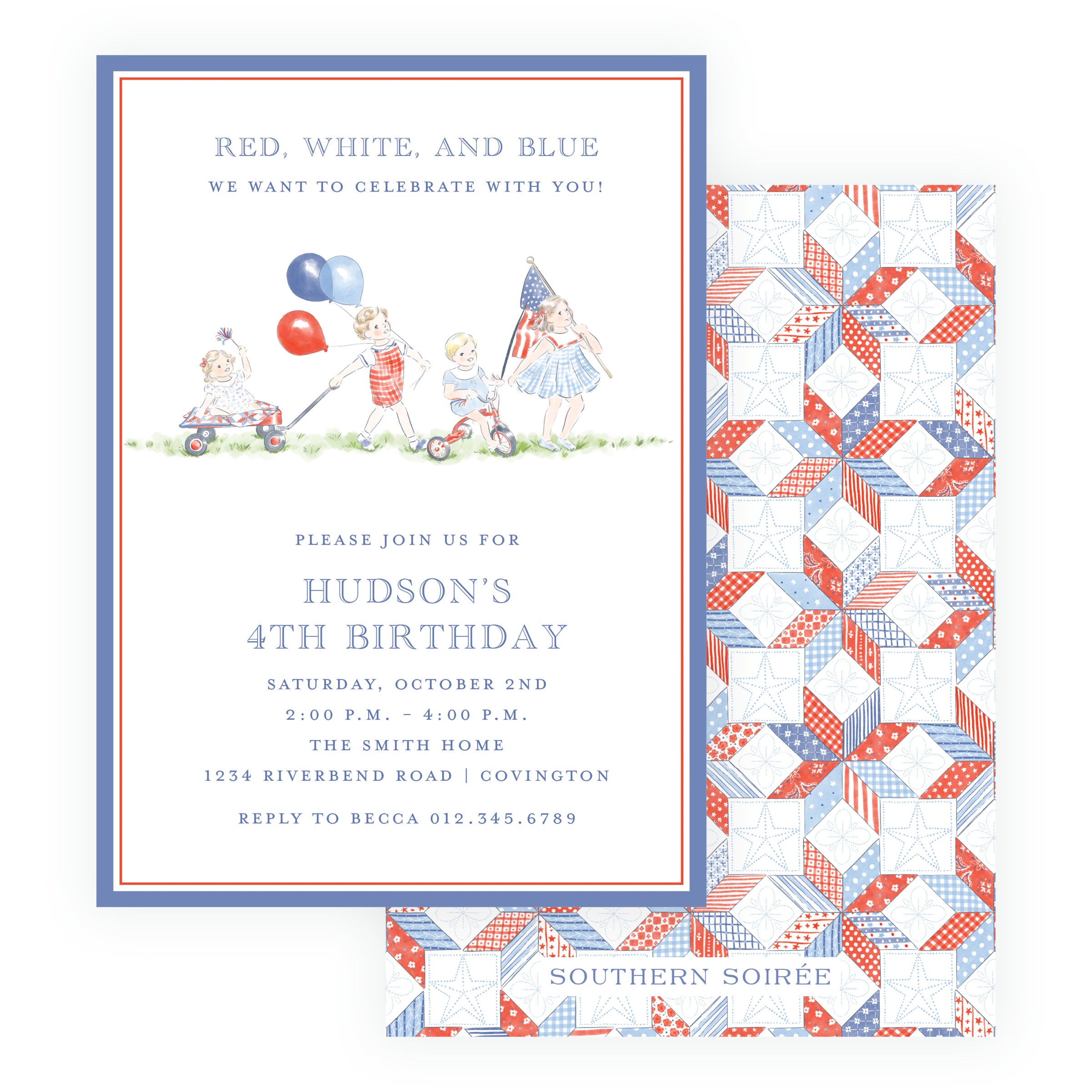 Sweet Liberty Patriotic Children’s Parade Birthday Invitation