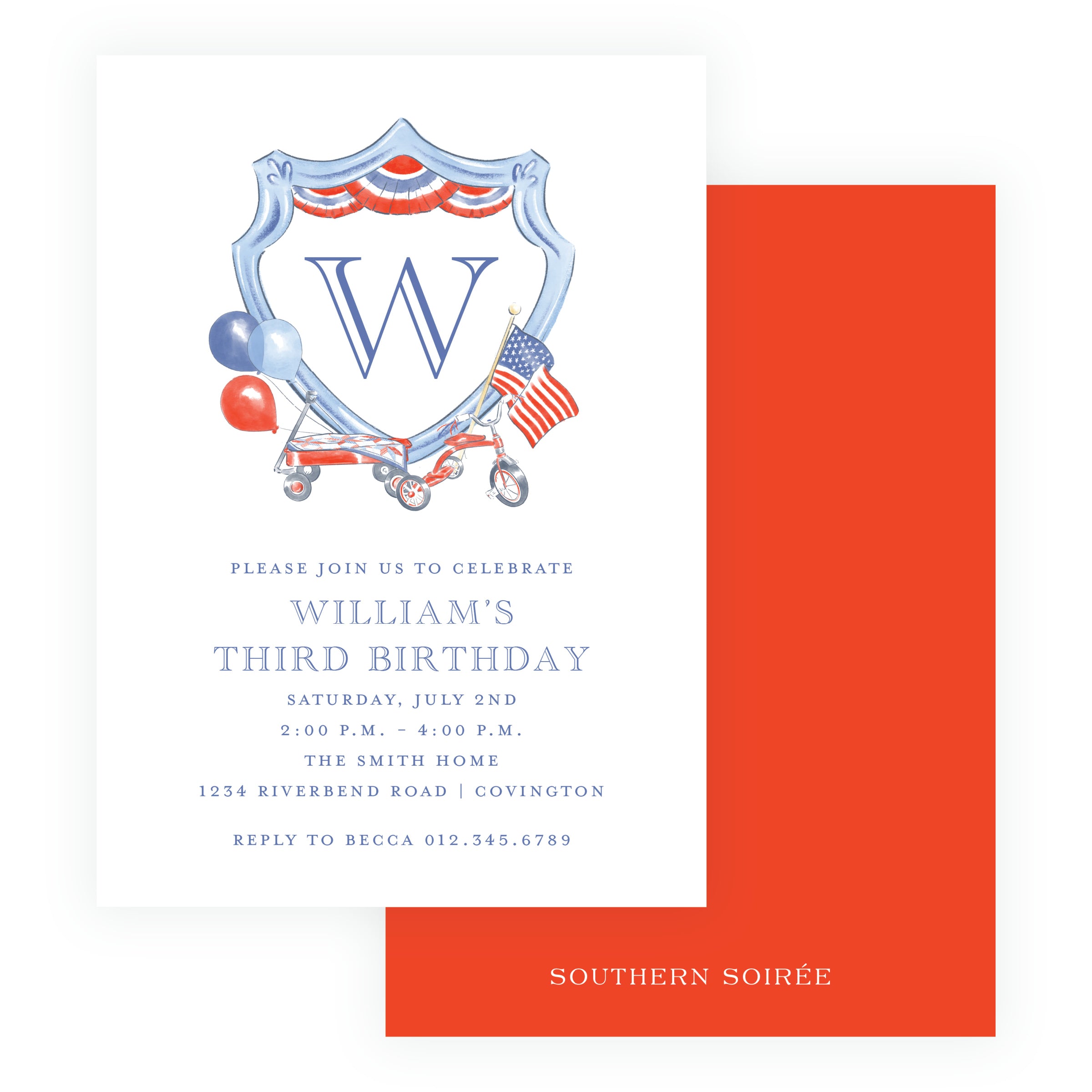 Sweet Liberty Americana Crest Invitation