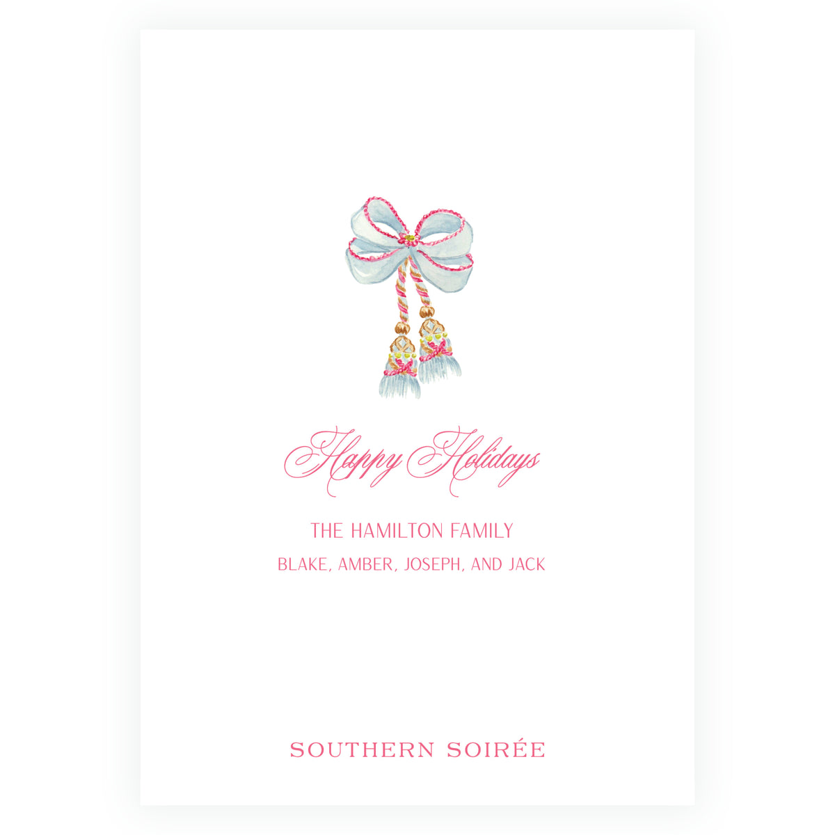 Regency Tassels Border Christmas Photo Card