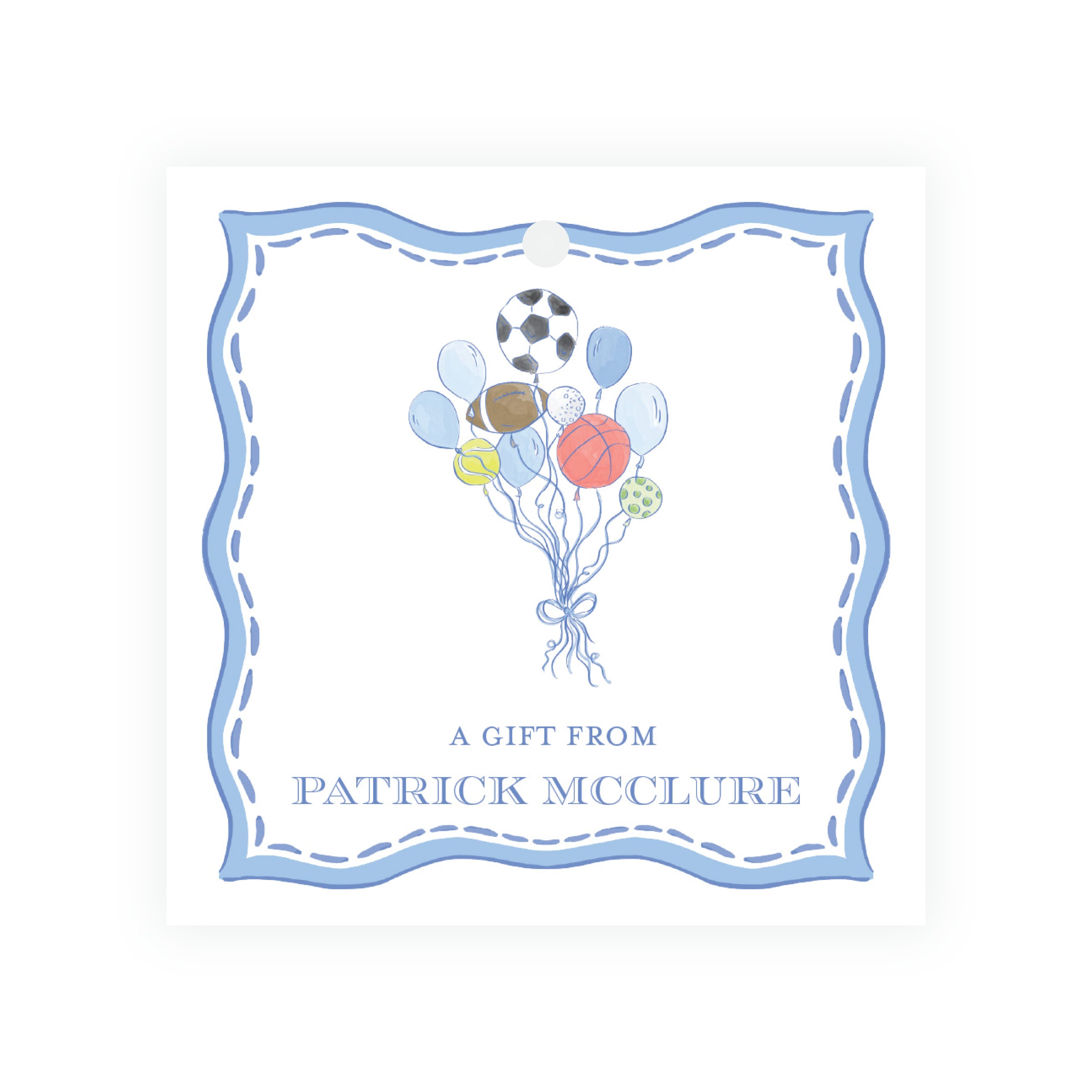 Sport Balloons Square Gift Tag