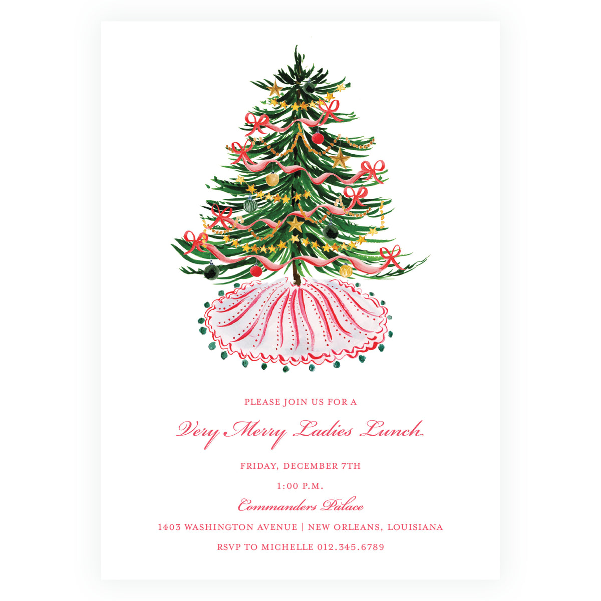 Festive Fir Christmas Brunch & Luncheon Invitation