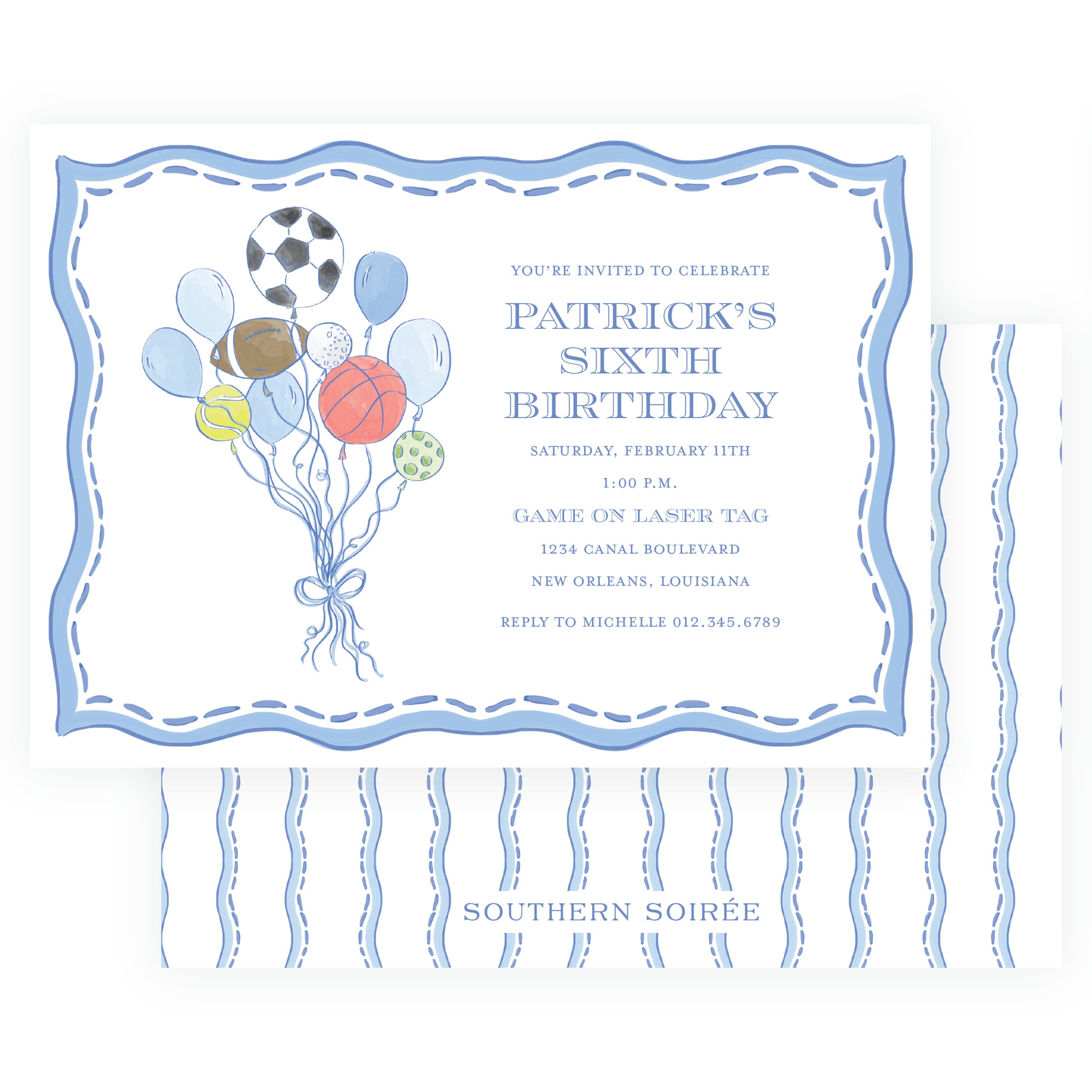 Sport Balloons Landscape Invitation