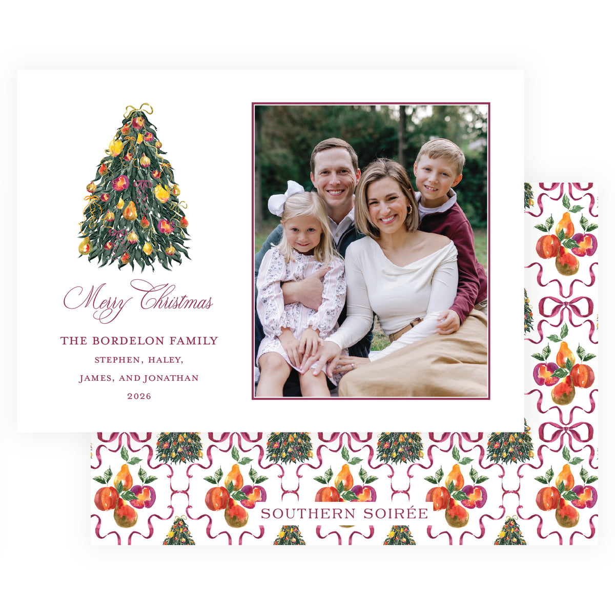 Sugar Plum Christmas Tree Holiday Photo Card