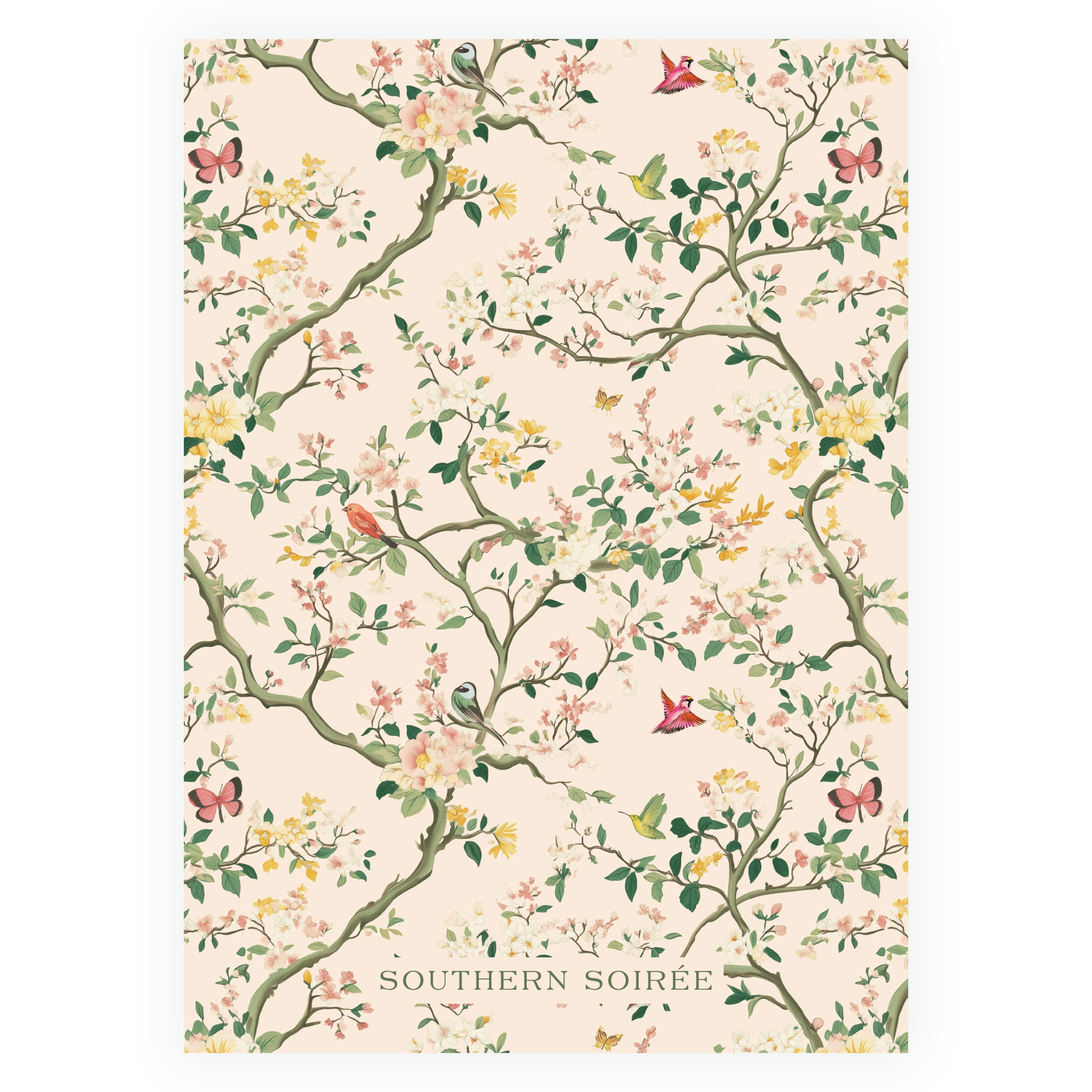 Vintage Peach Chinoiserie Invitation