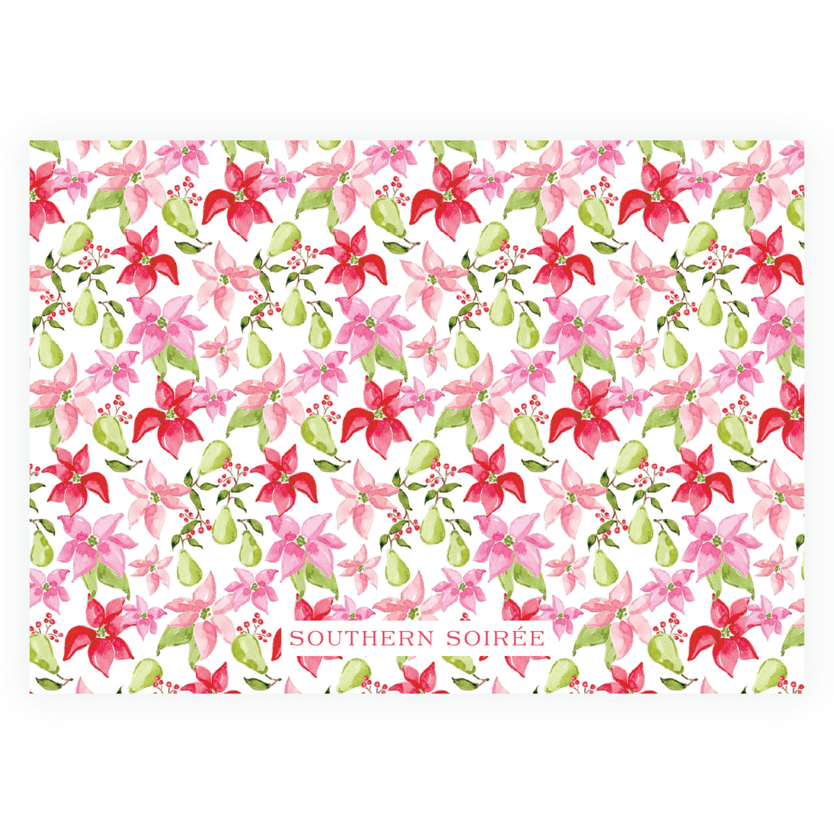 Poinsettia Garden Landscape Christmas Photo Card
