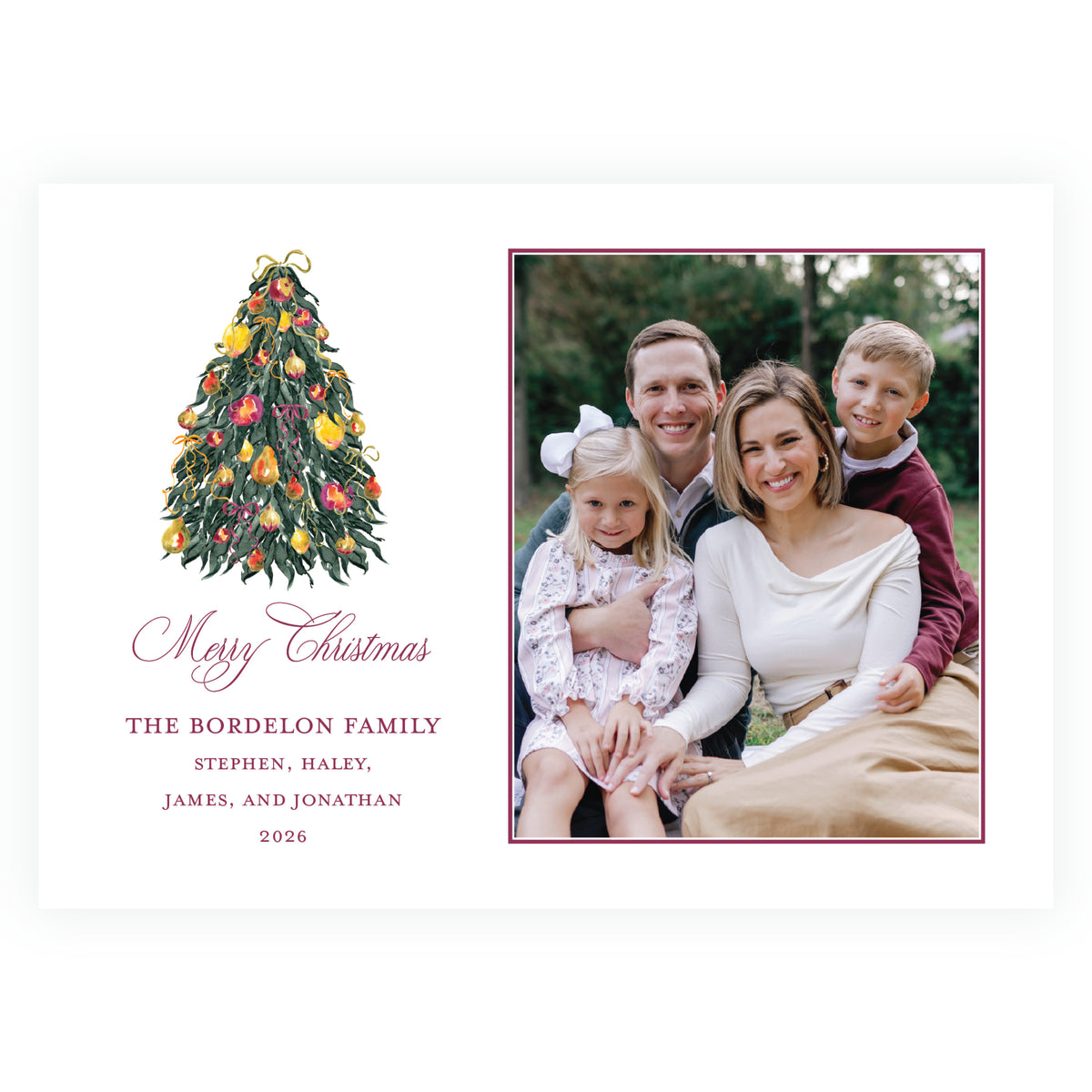 Sugar Plum Christmas Tree Holiday Photo Card