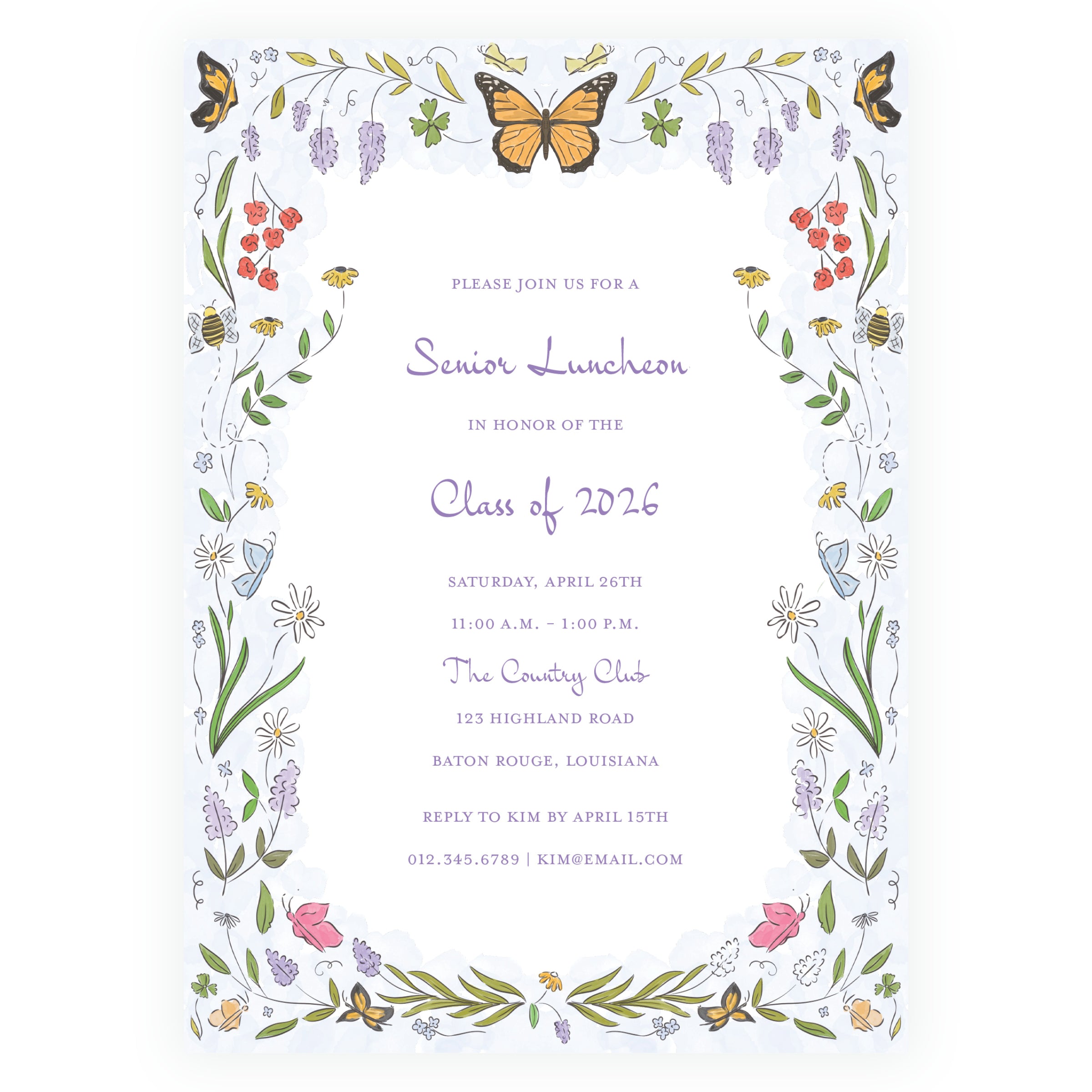 Butterfly Garden Invitation