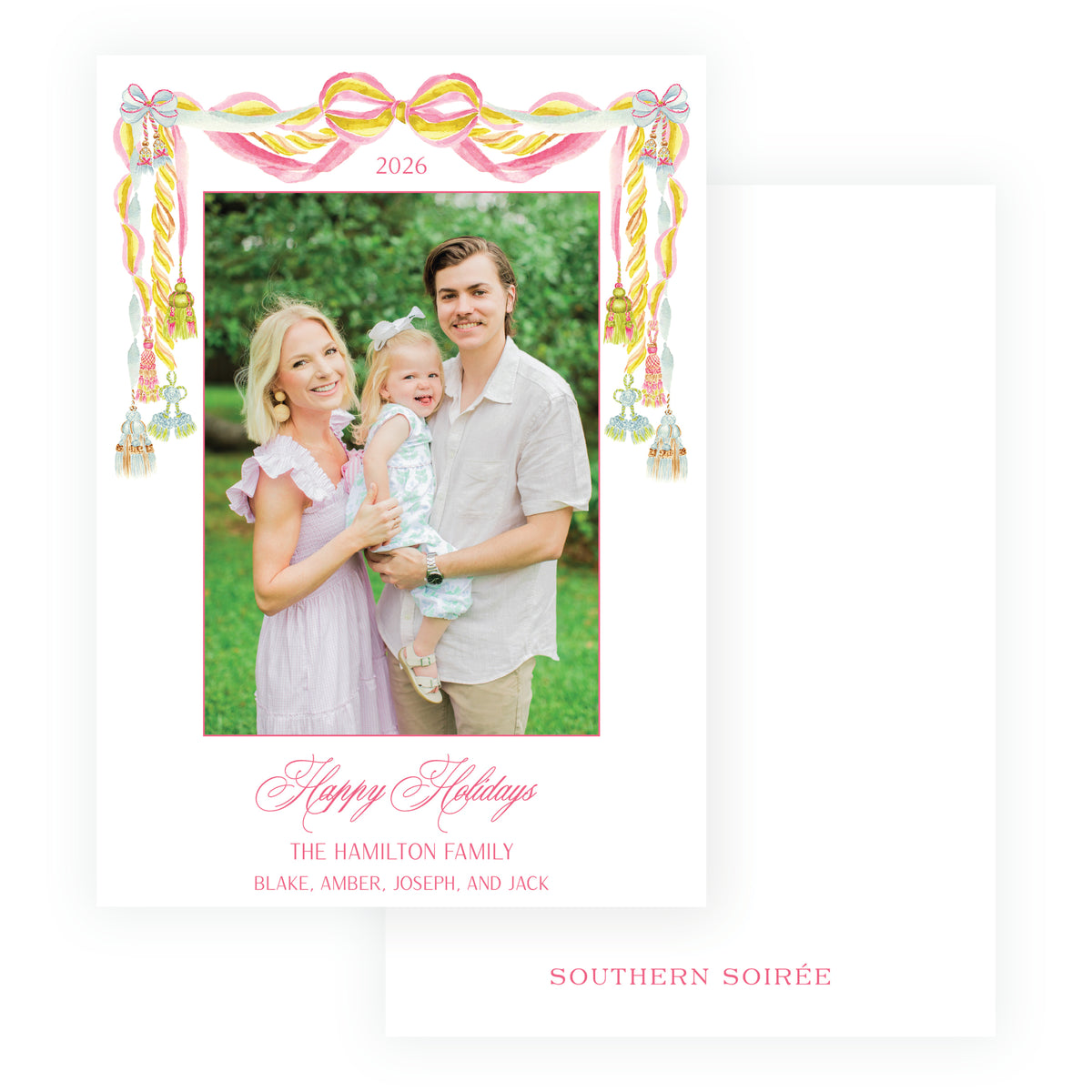 Regency Tassels Garland Christmas Photo Card