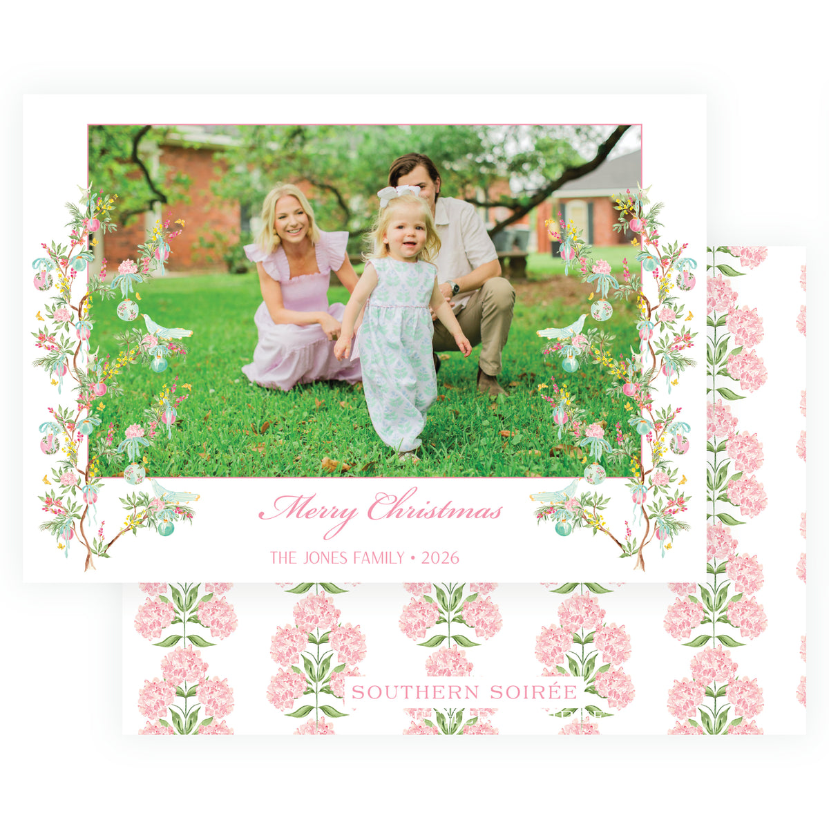 Parisian Noël Botanical Landscape Christmas Photo Card