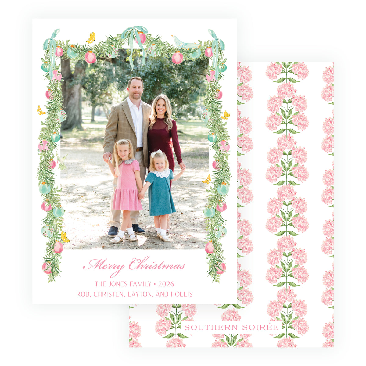 Parisian Noël Garland Christmas Photo Card