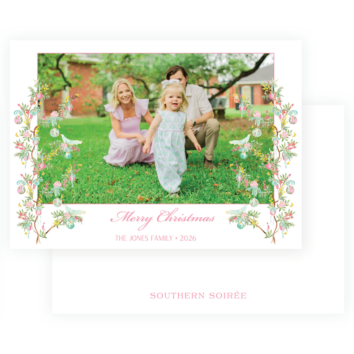 Parisian Noël Botanical Landscape Christmas Photo Card