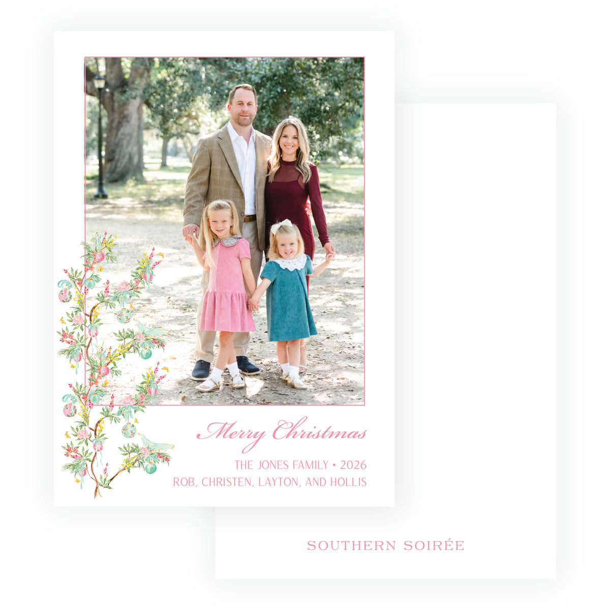 Parisian Noël Botanical Christmas Photo Card