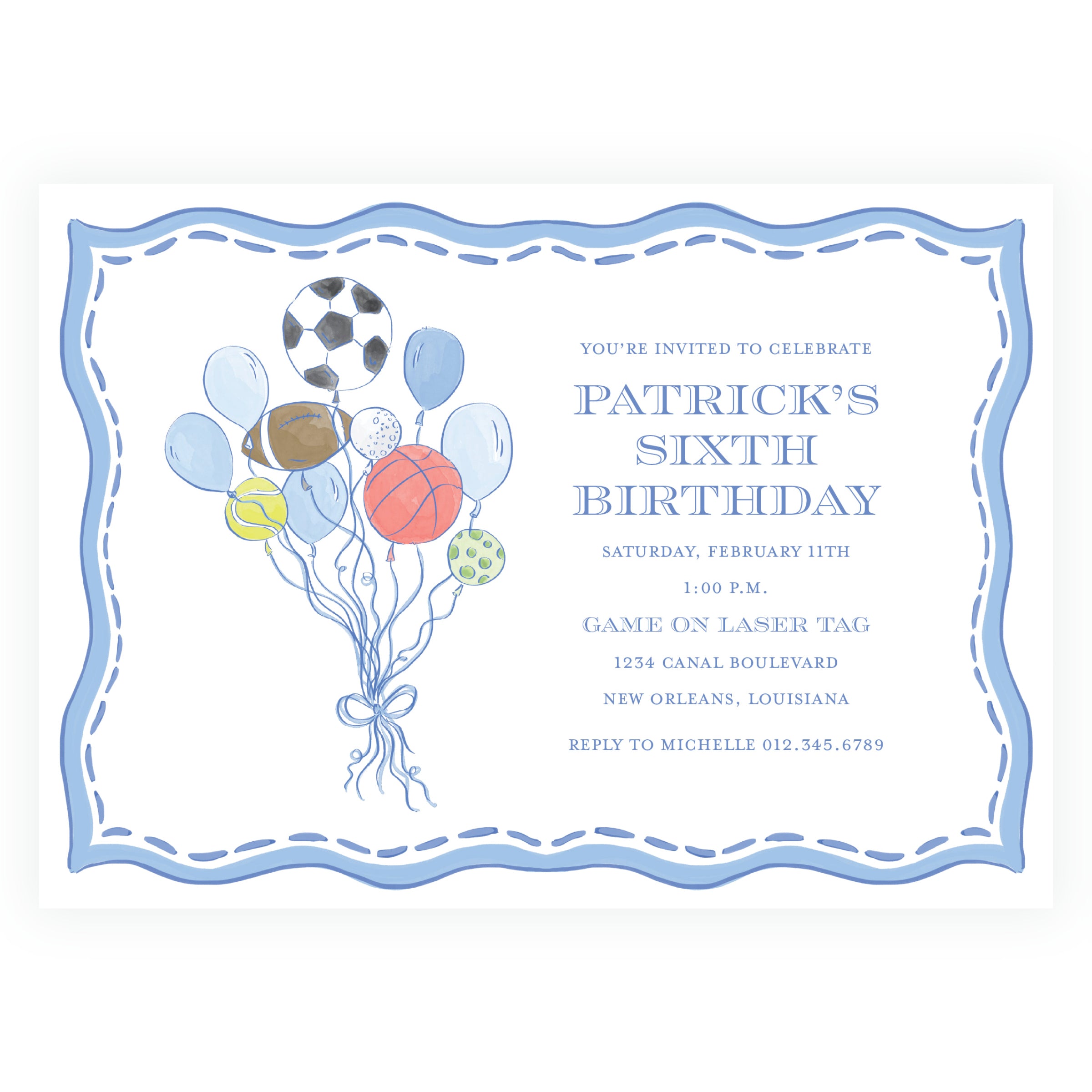 Sport Balloons Landscape Invitation
