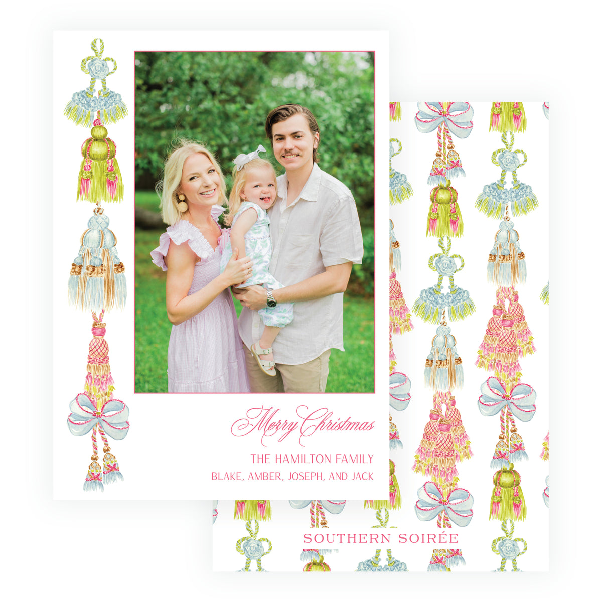 Regency Tassels Trim Christmas Photo Card