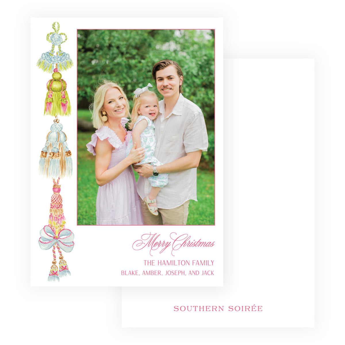 Regency Tassels Trim Christmas Photo Card