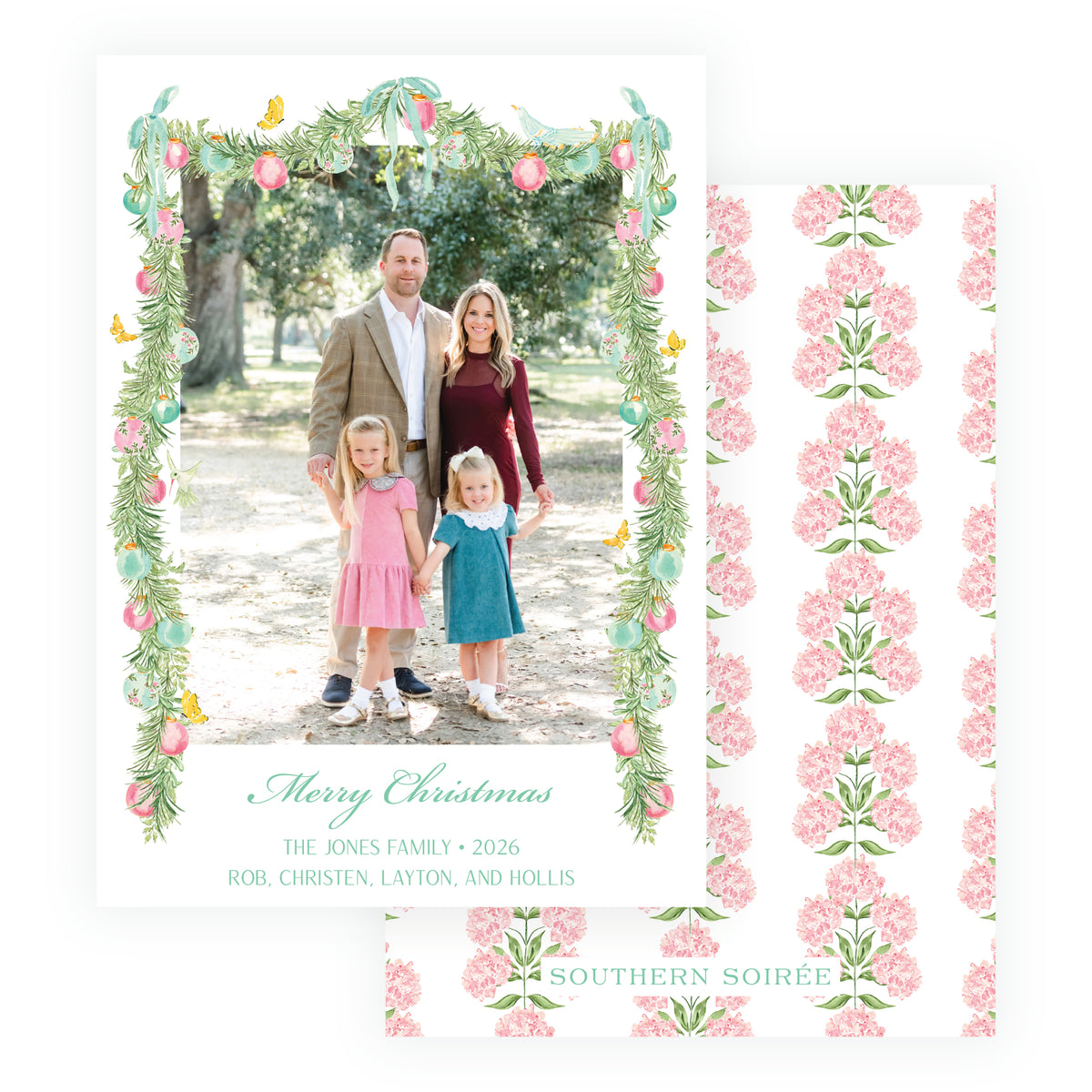 Parisian Noël Garland Christmas Photo Card