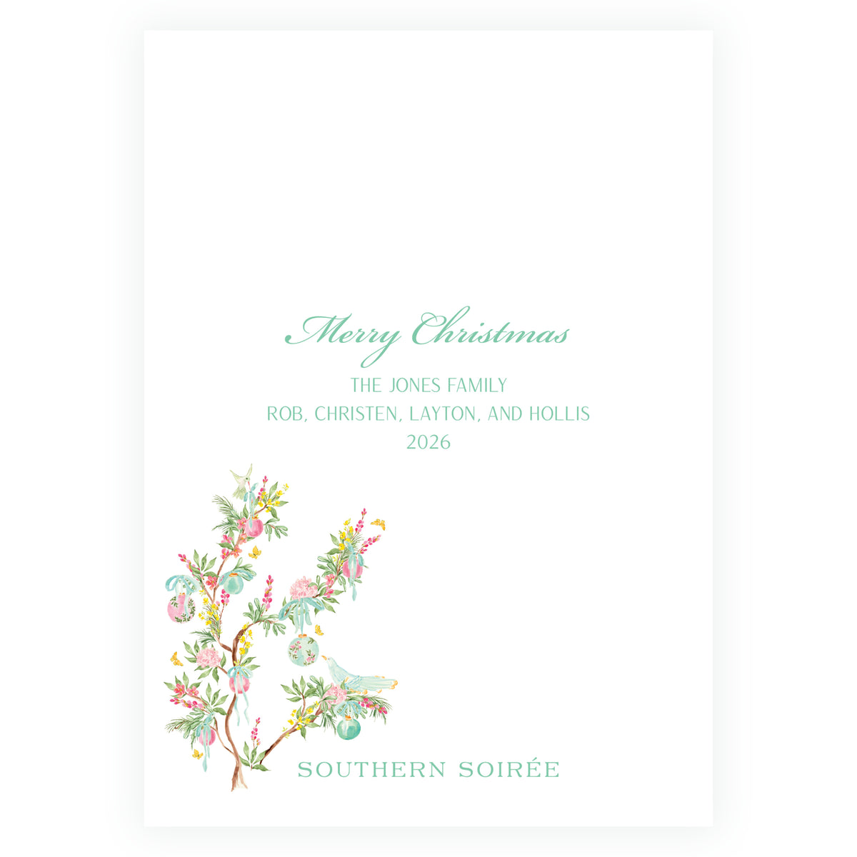 Parisian Noël Wavy Frame Christmas Photo Card