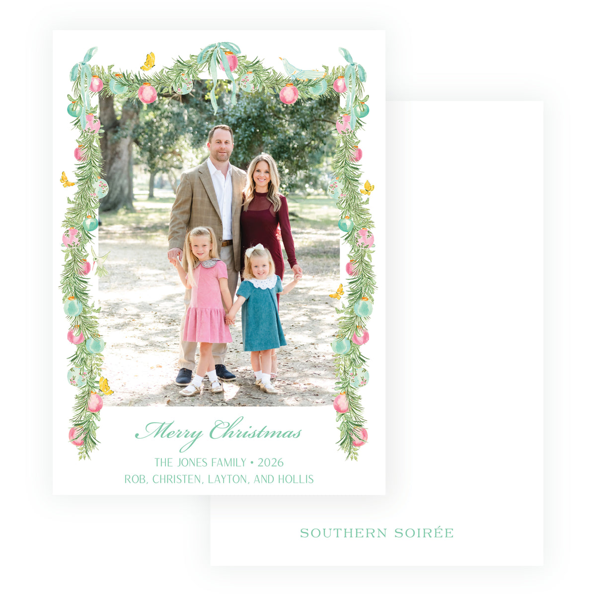 Parisian Noël Garland Christmas Photo Card