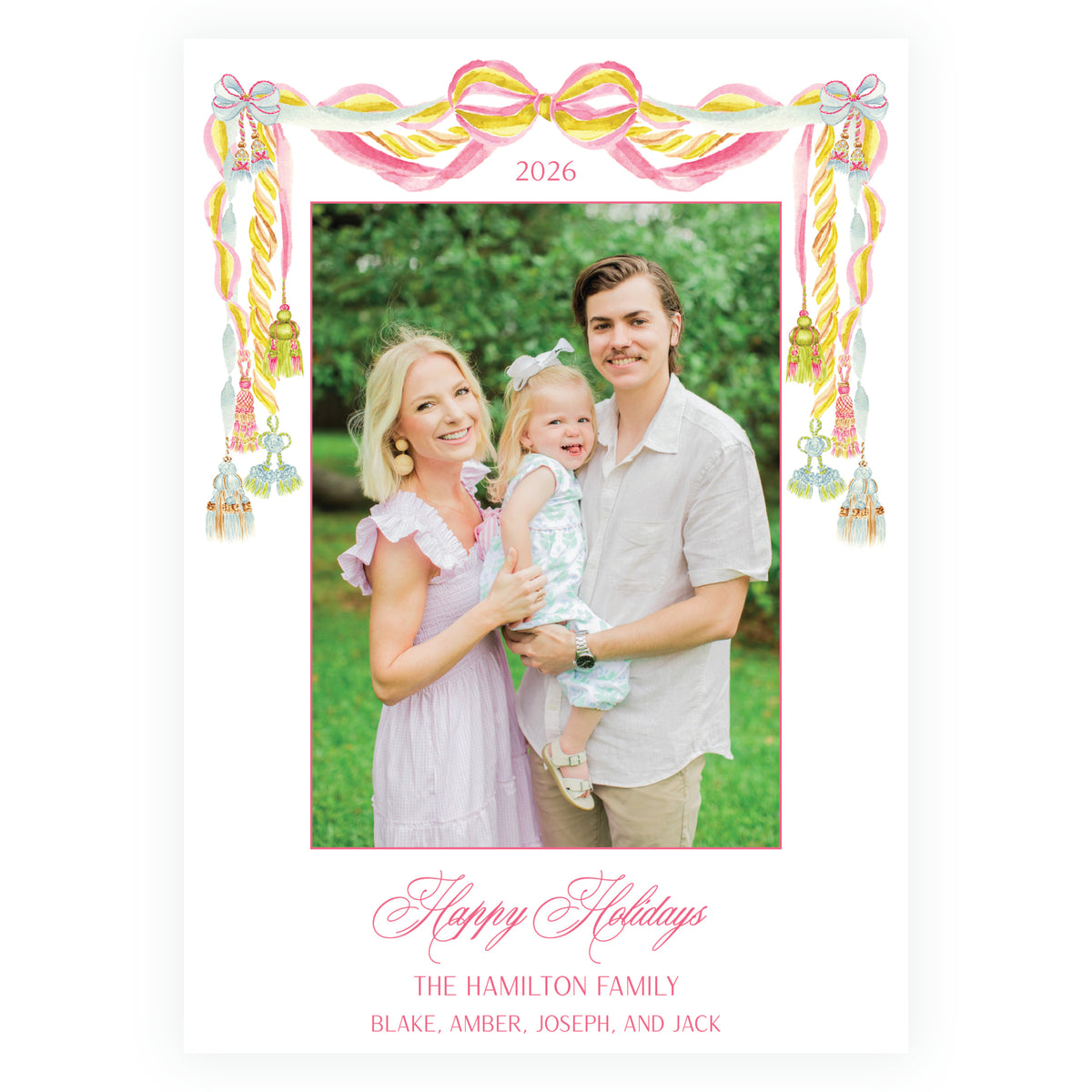 Regency Tassels Garland Christmas Photo Card